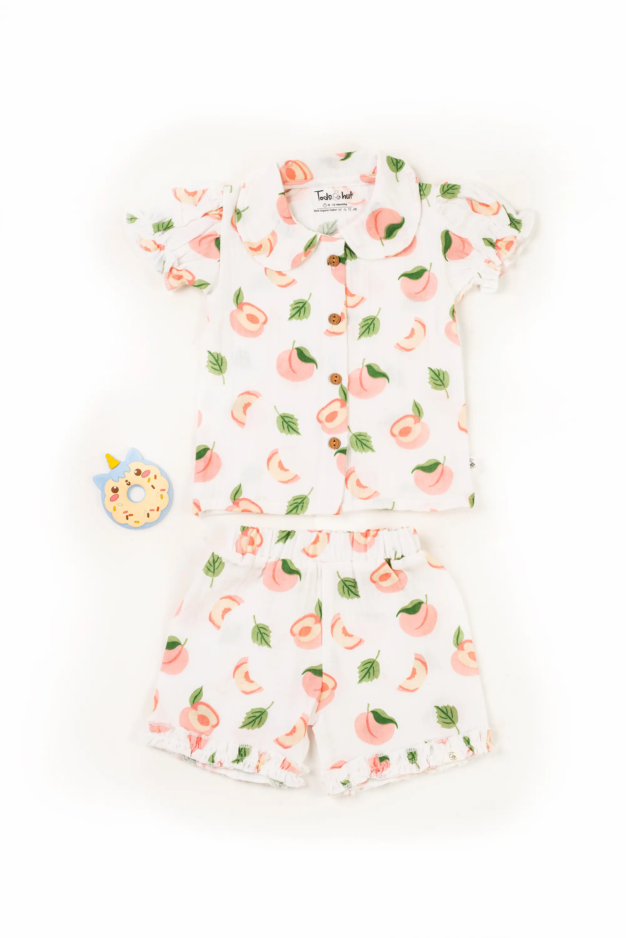 Crinkled Muslin Peter Pan Collar Half-Sleeve Co-Ords Set