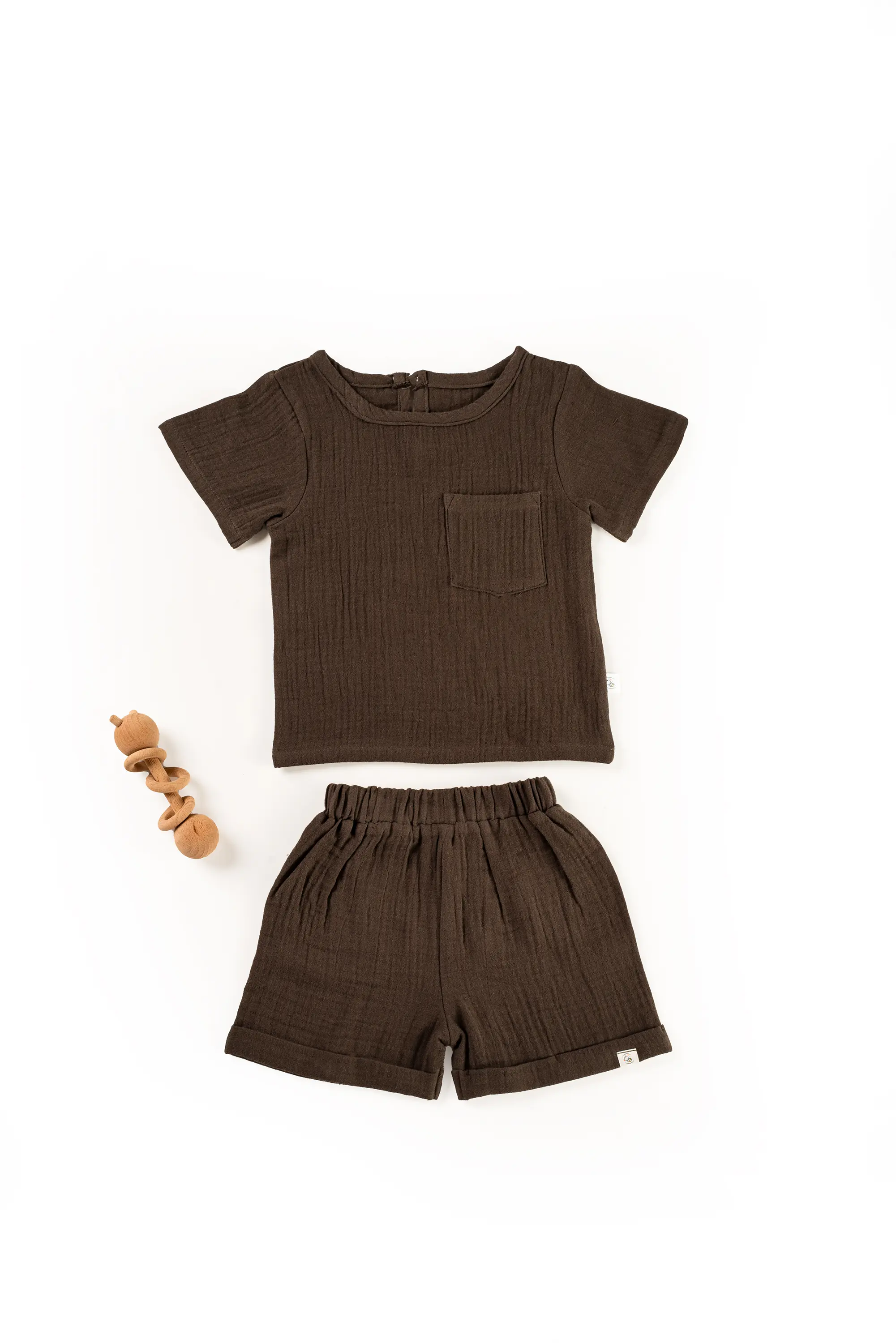 Crinkled Muslin Boat Neck Half-Sleeve Co-Ords Set