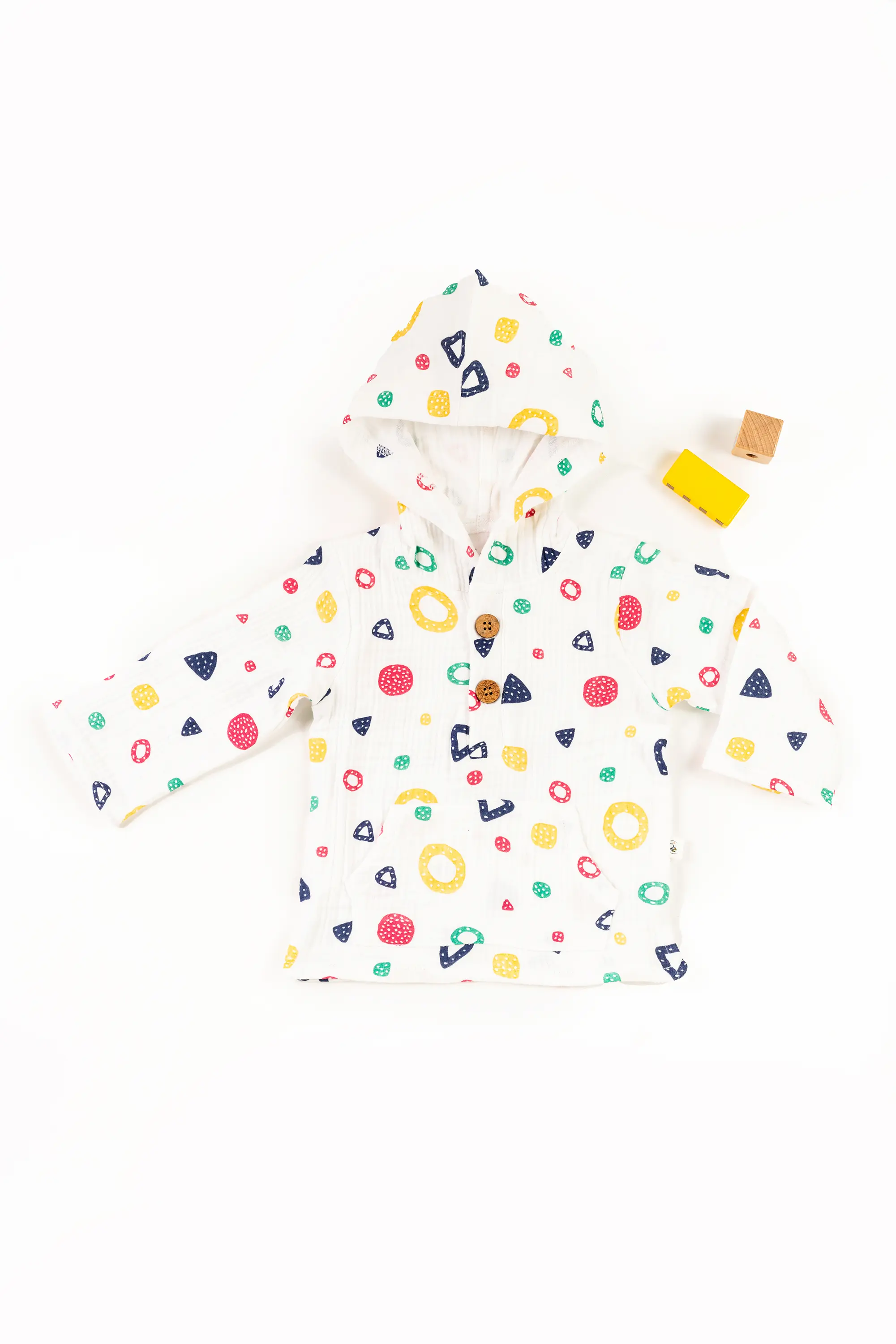 4 Layer Crinkled Muslin Full-Sleeve Hoodies