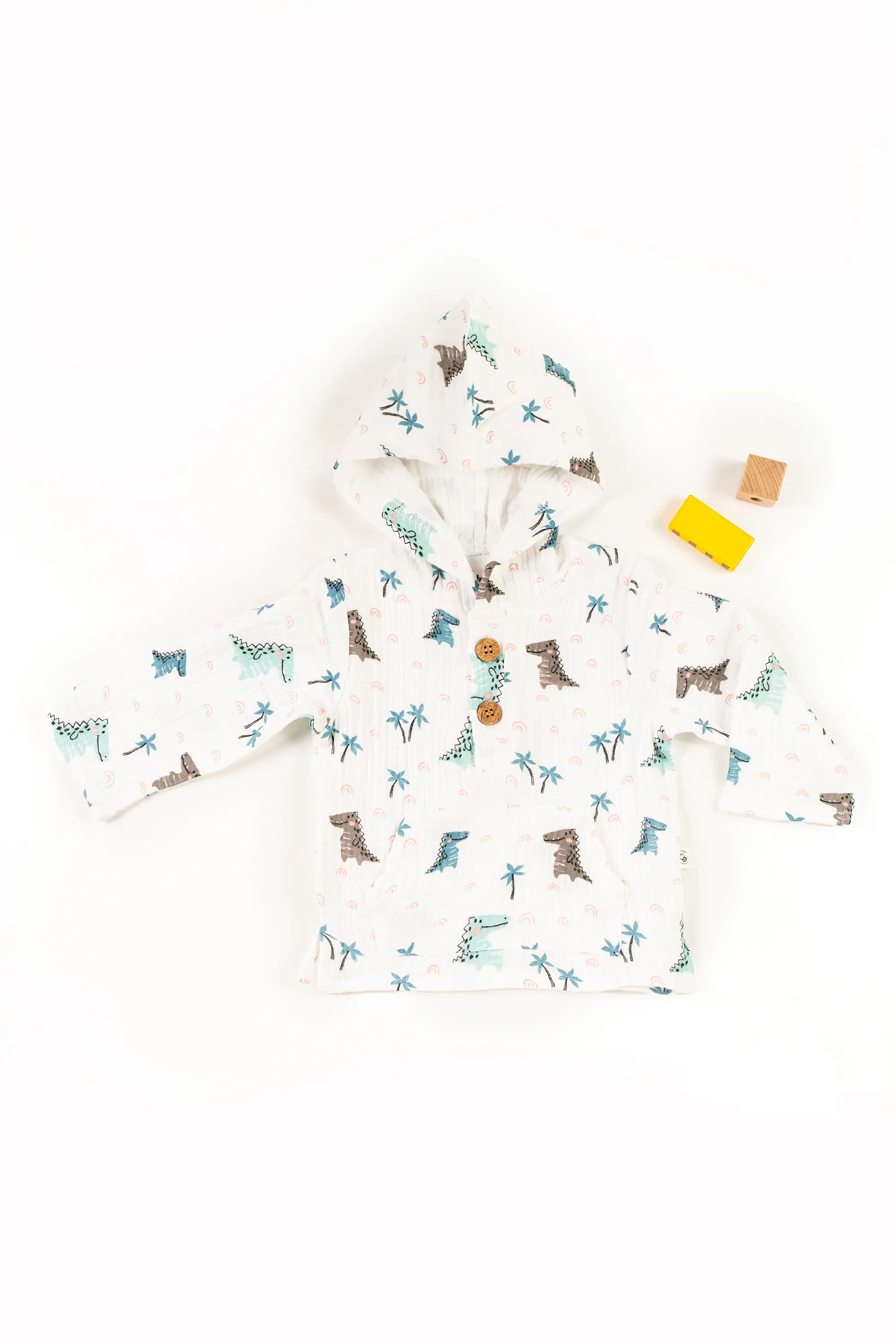4 Layer Crinkled Muslin Full-Sleeve Hoodies
