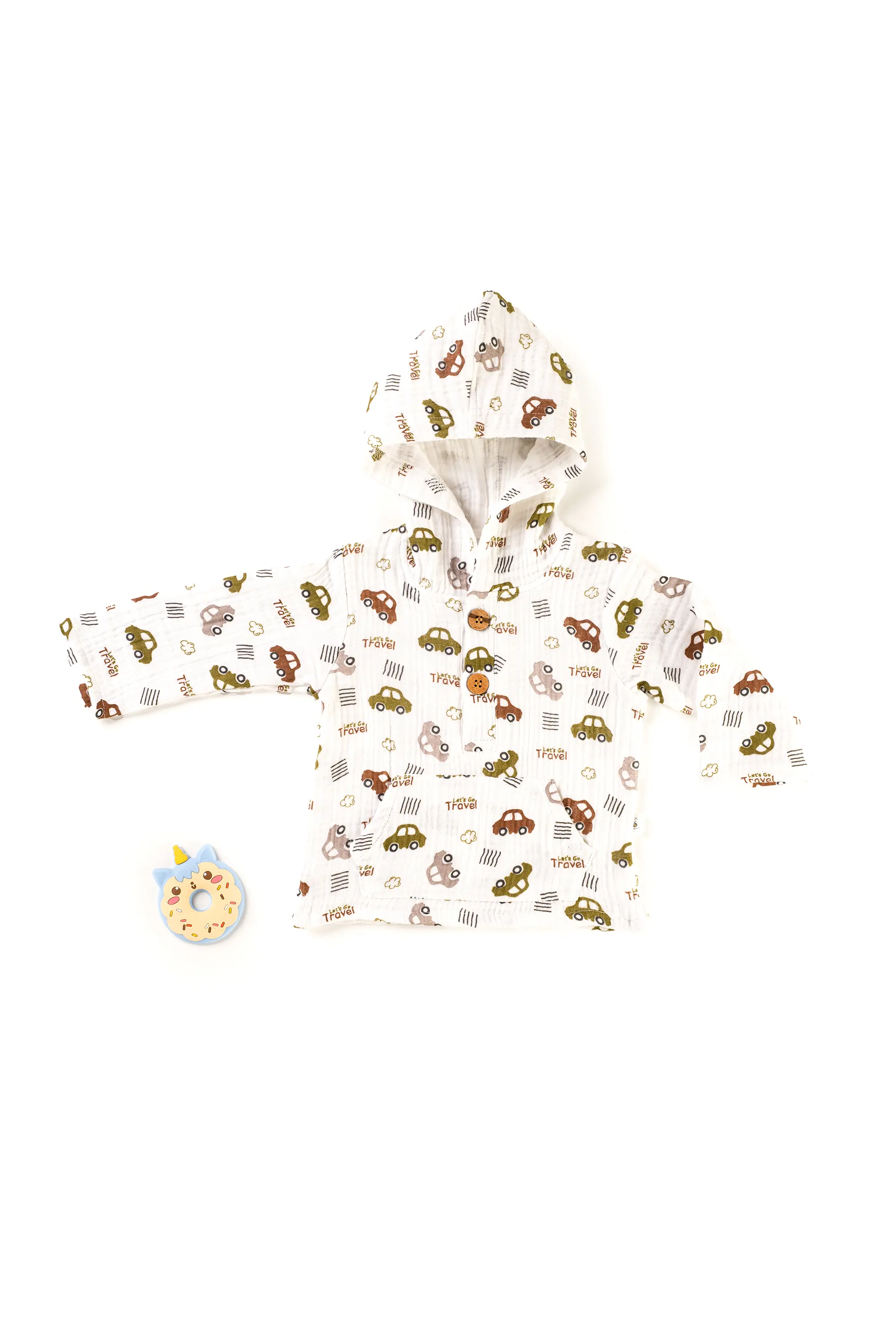 4 Layer Crinkled Muslin Full-Sleeve Hoodies