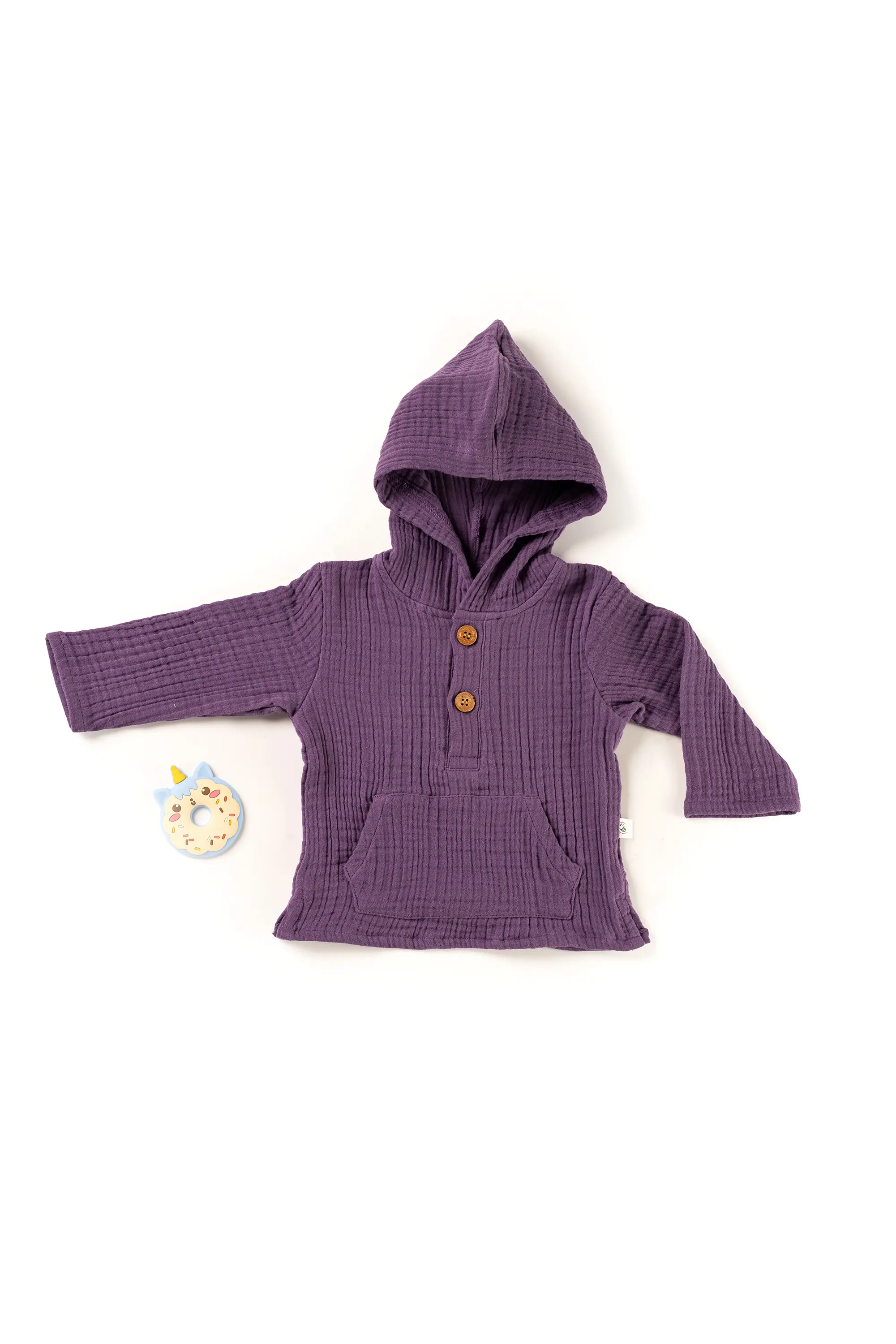 4 Layer Crinkled Muslin Full-Sleeve Hoodies