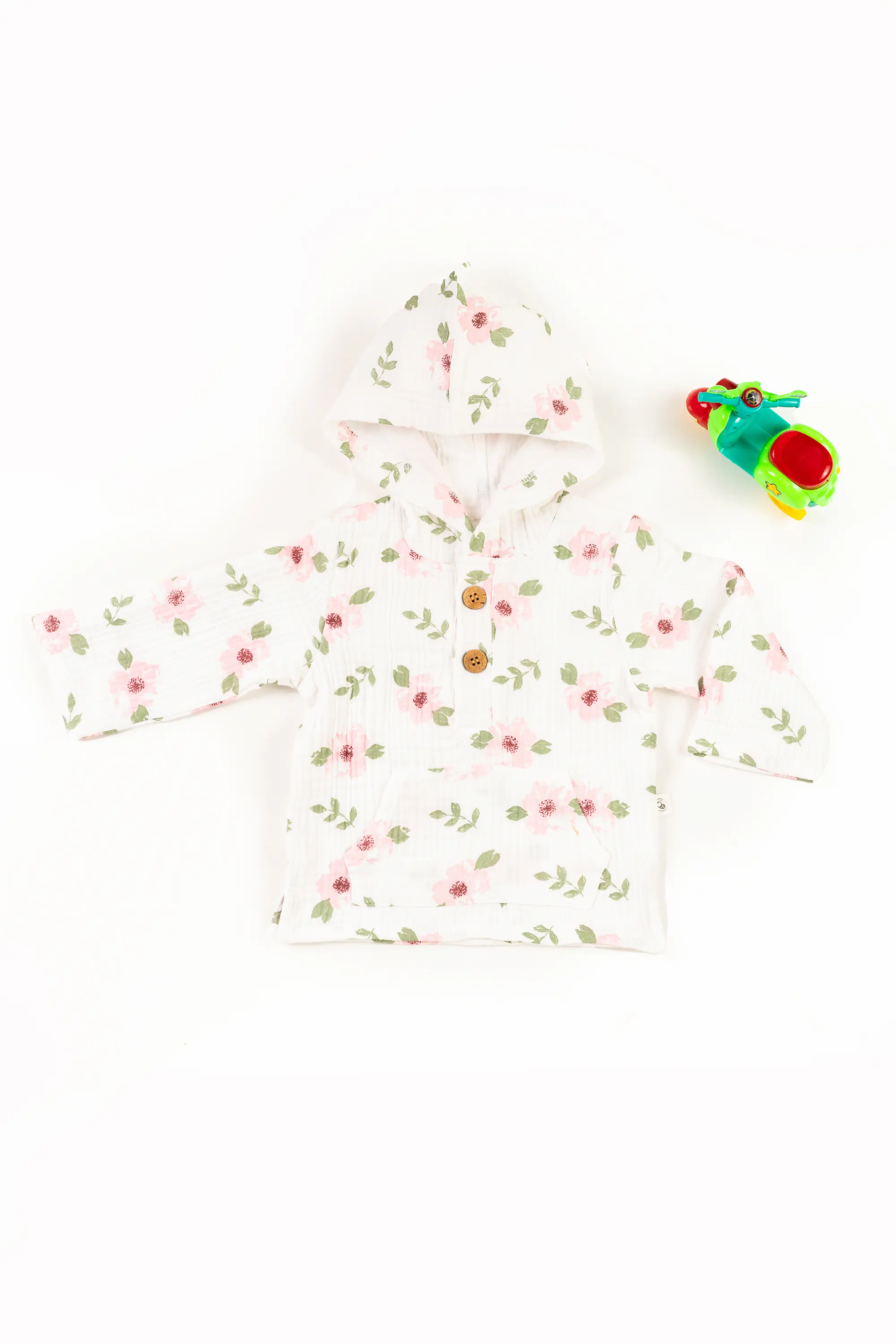 4 Layer Crinkled Muslin Full-Sleeve Hoodies