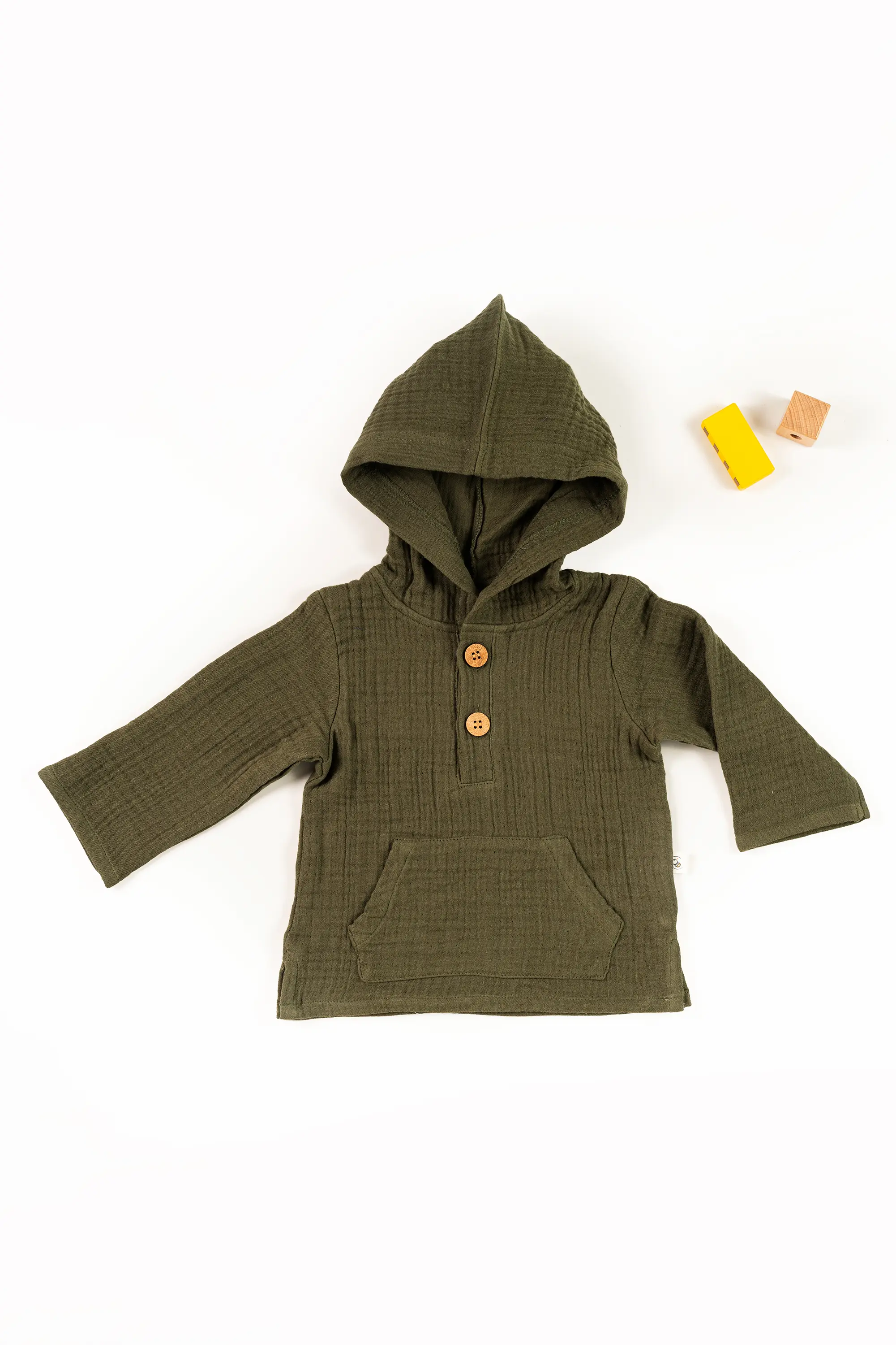 4 Layer Crinkled Muslin Full-Sleeve Hoodies