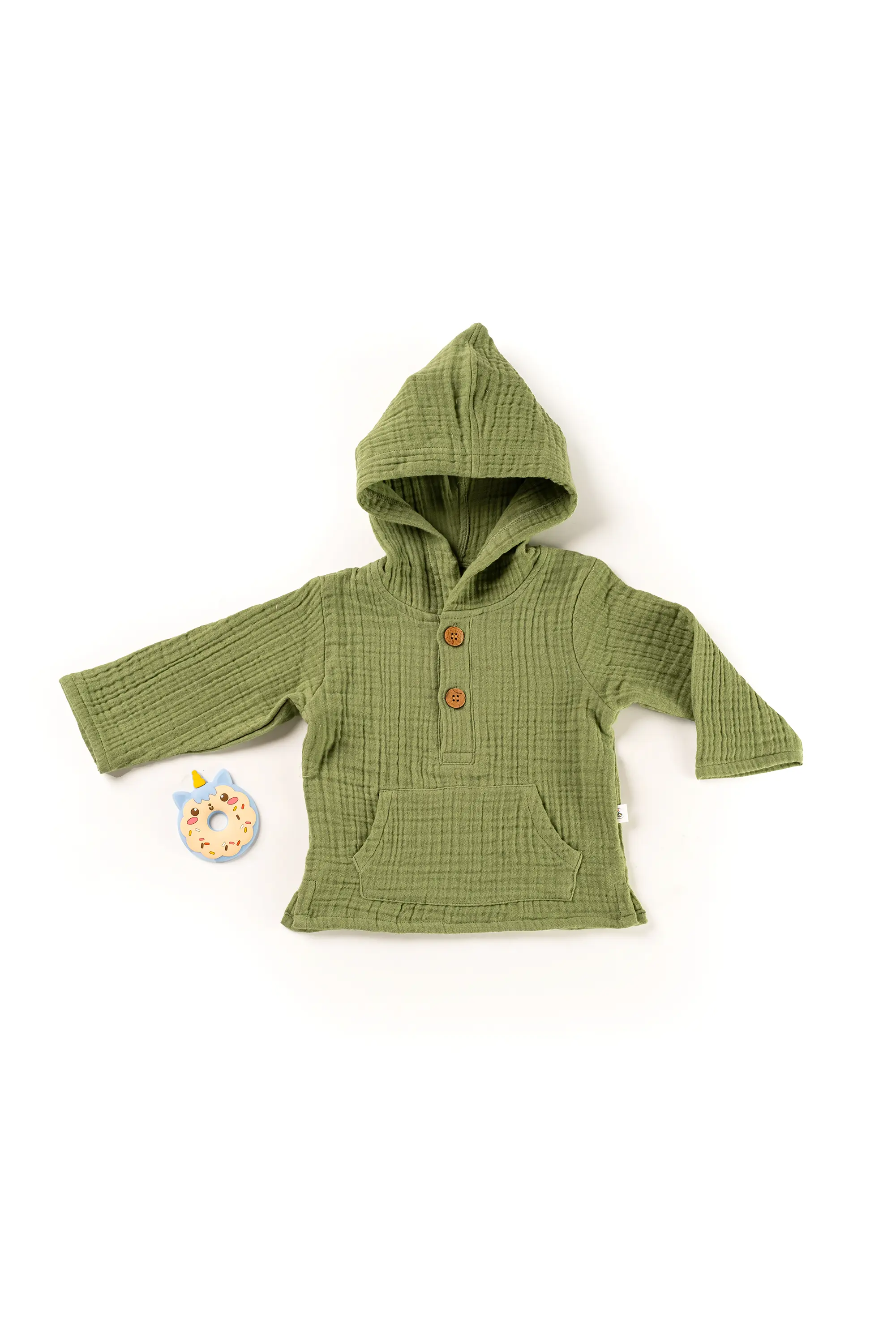 4 Layer Crinkled Muslin Full-Sleeve Hoodies
