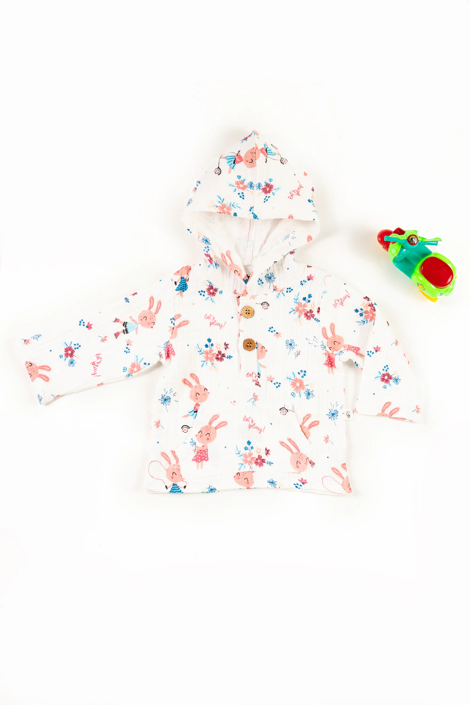 4 Layer Crinkled Muslin Full-Sleeve Hoodies