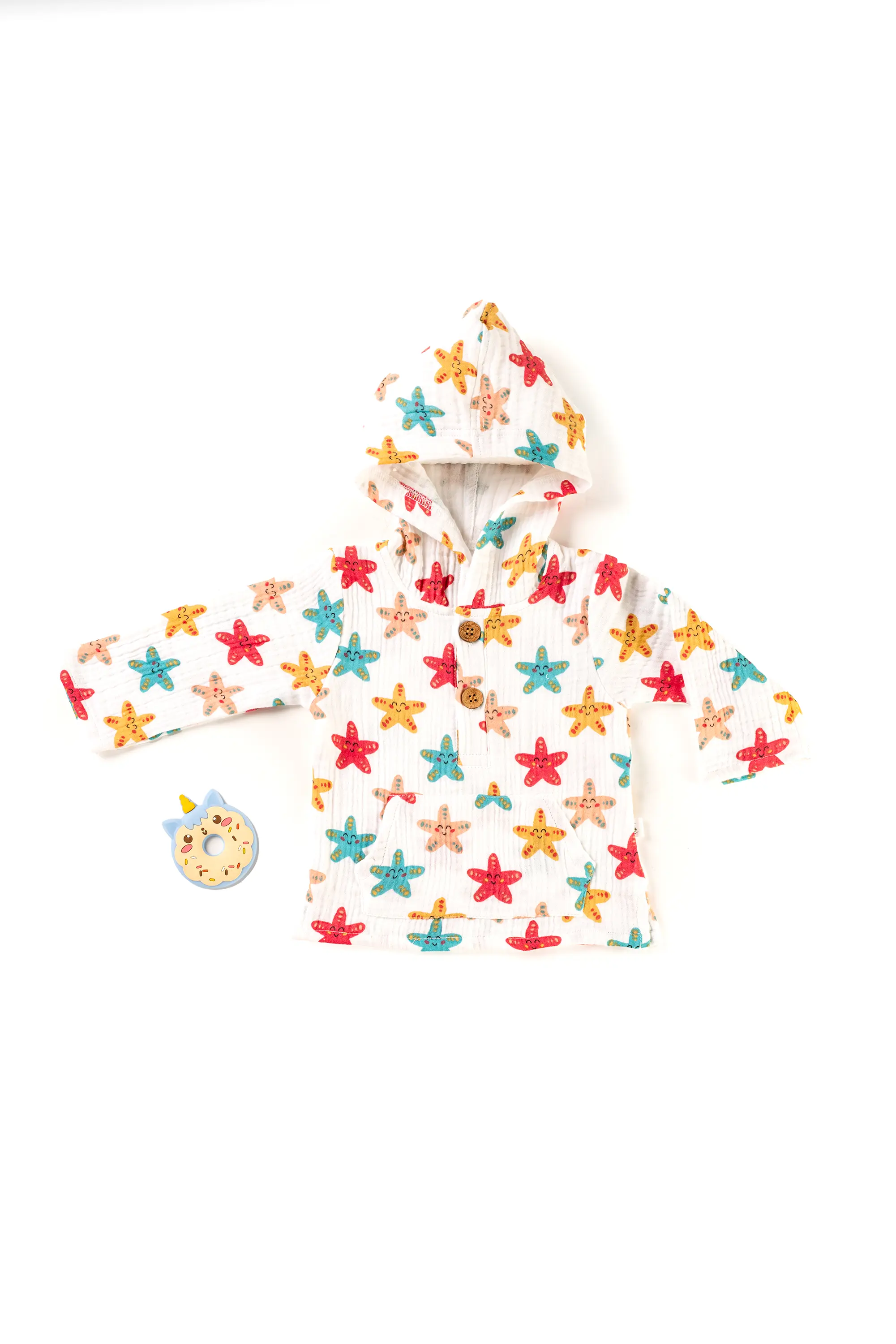 4 Layer Crinkled Muslin Full-Sleeve Hoodies