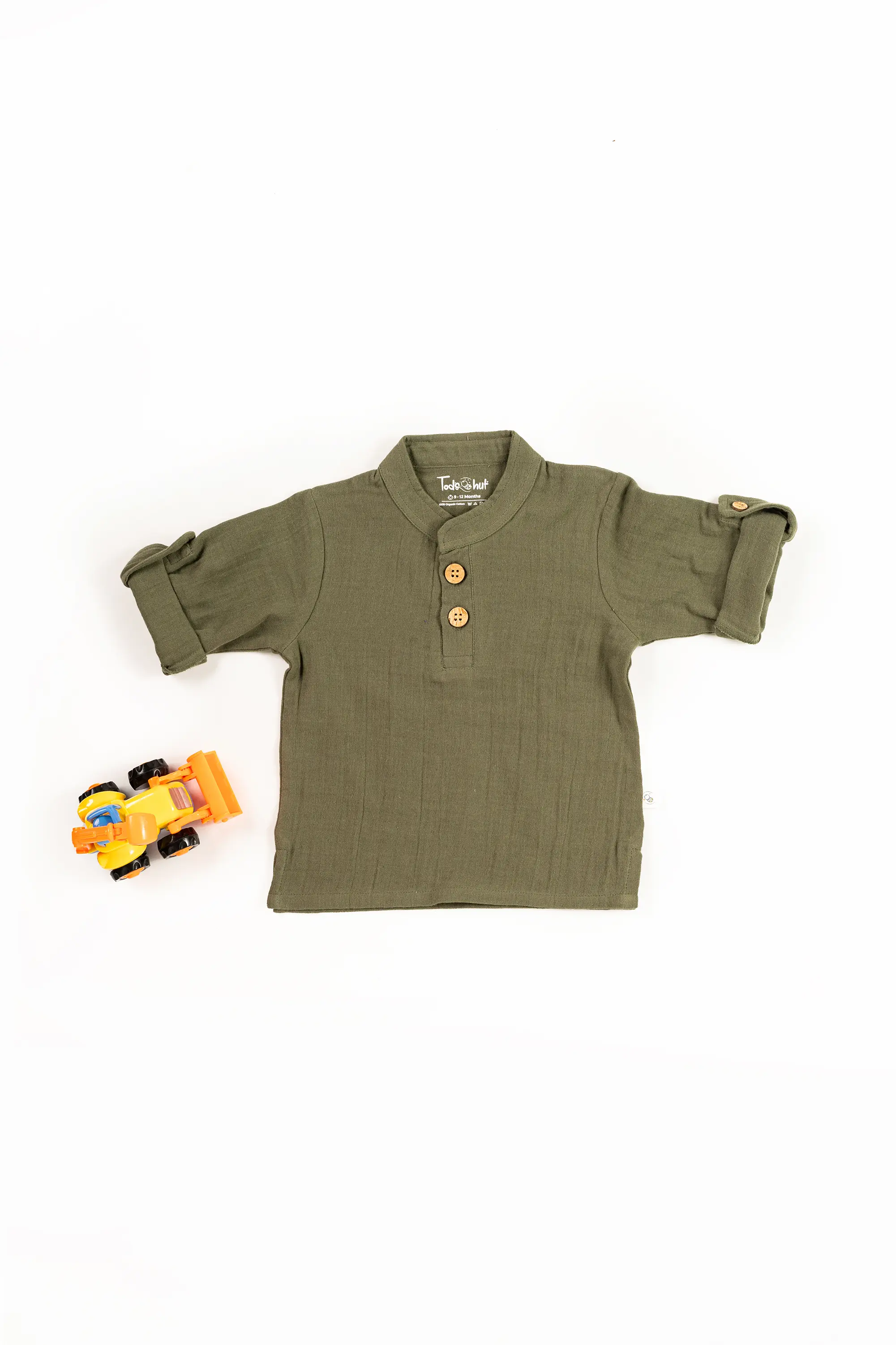 Crinkled Muslin Chinese Collar Kurta