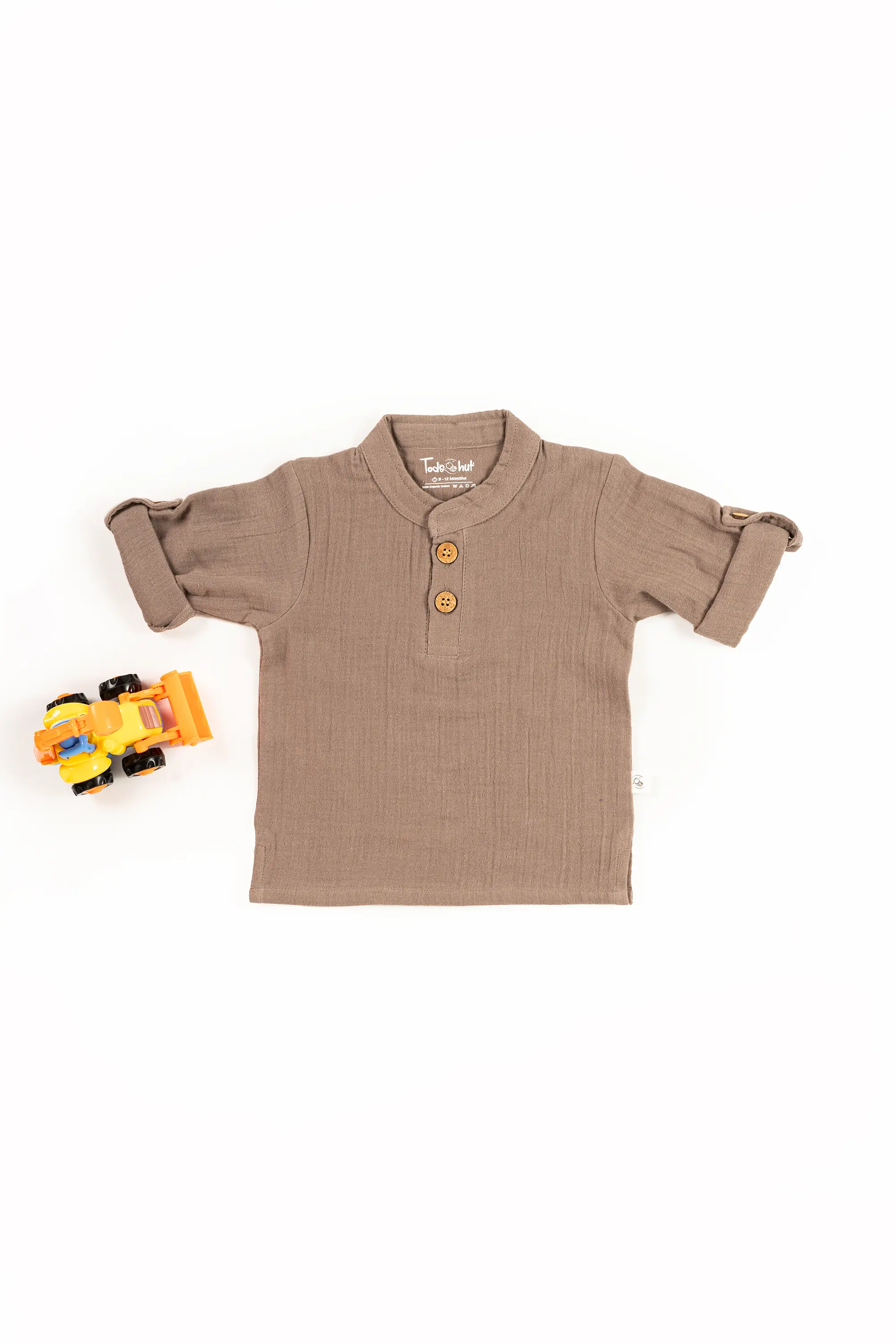 Crinkled Muslin Chinese Collar Kurta