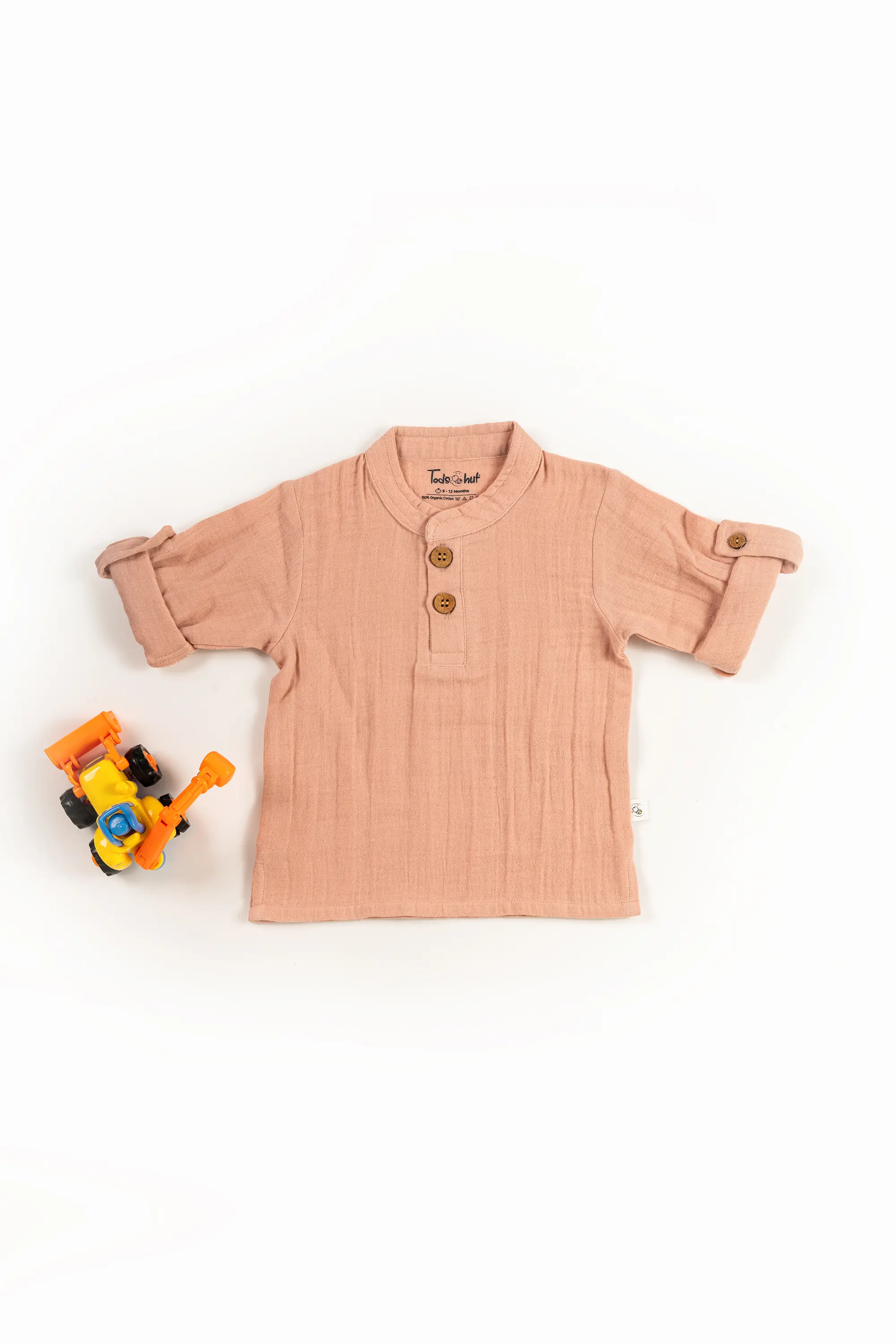 Crinkled Muslin Chinese Collar Kurta