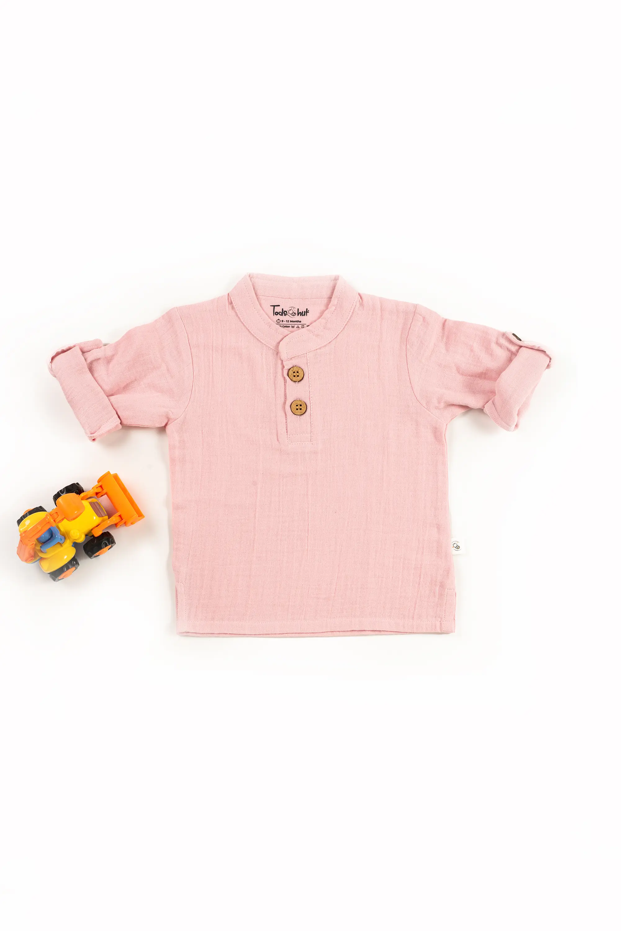 Crinkled Muslin Chinese Collar Kurta