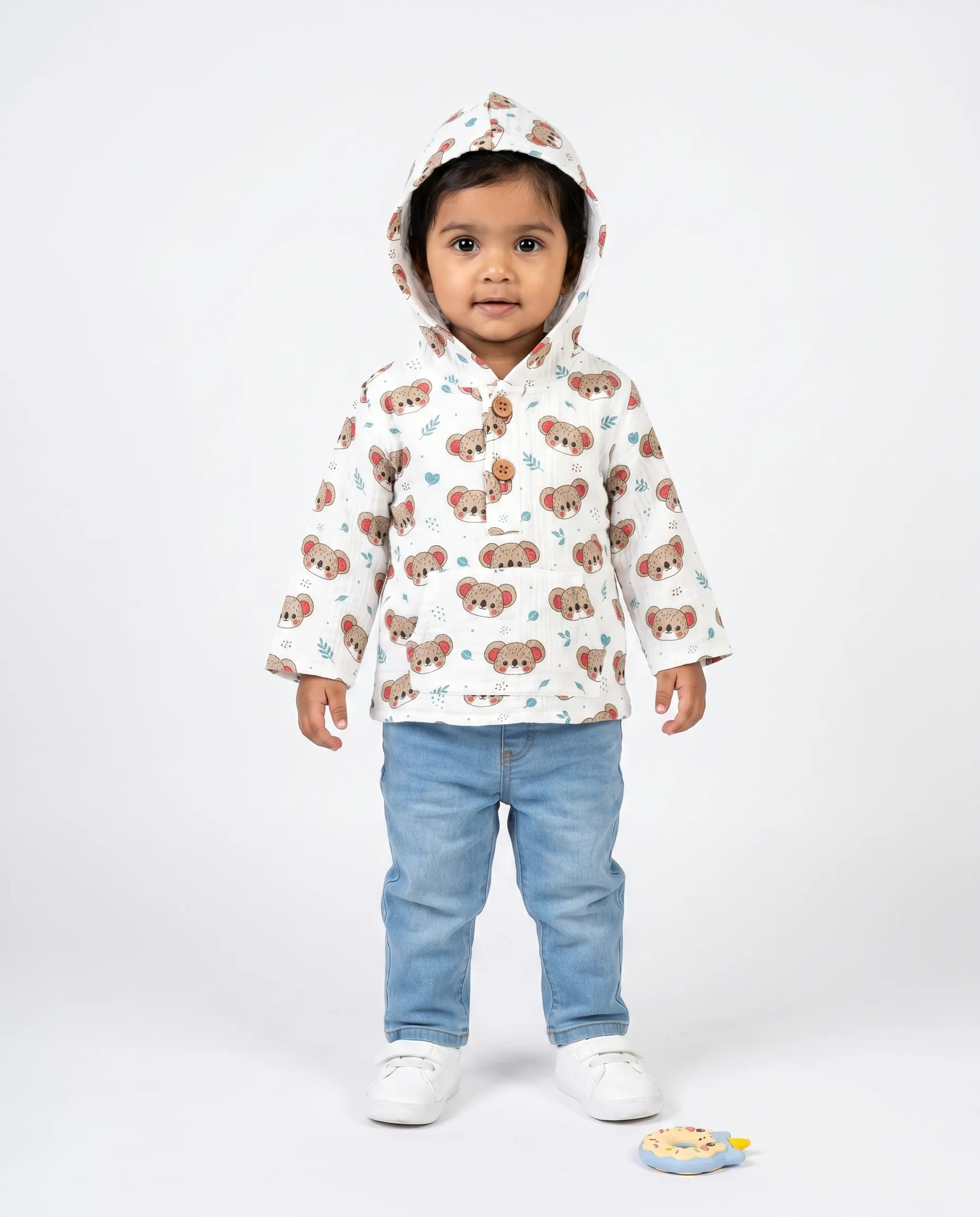4 Layer Crinkled Muslin Full-Sleeve Hoodies