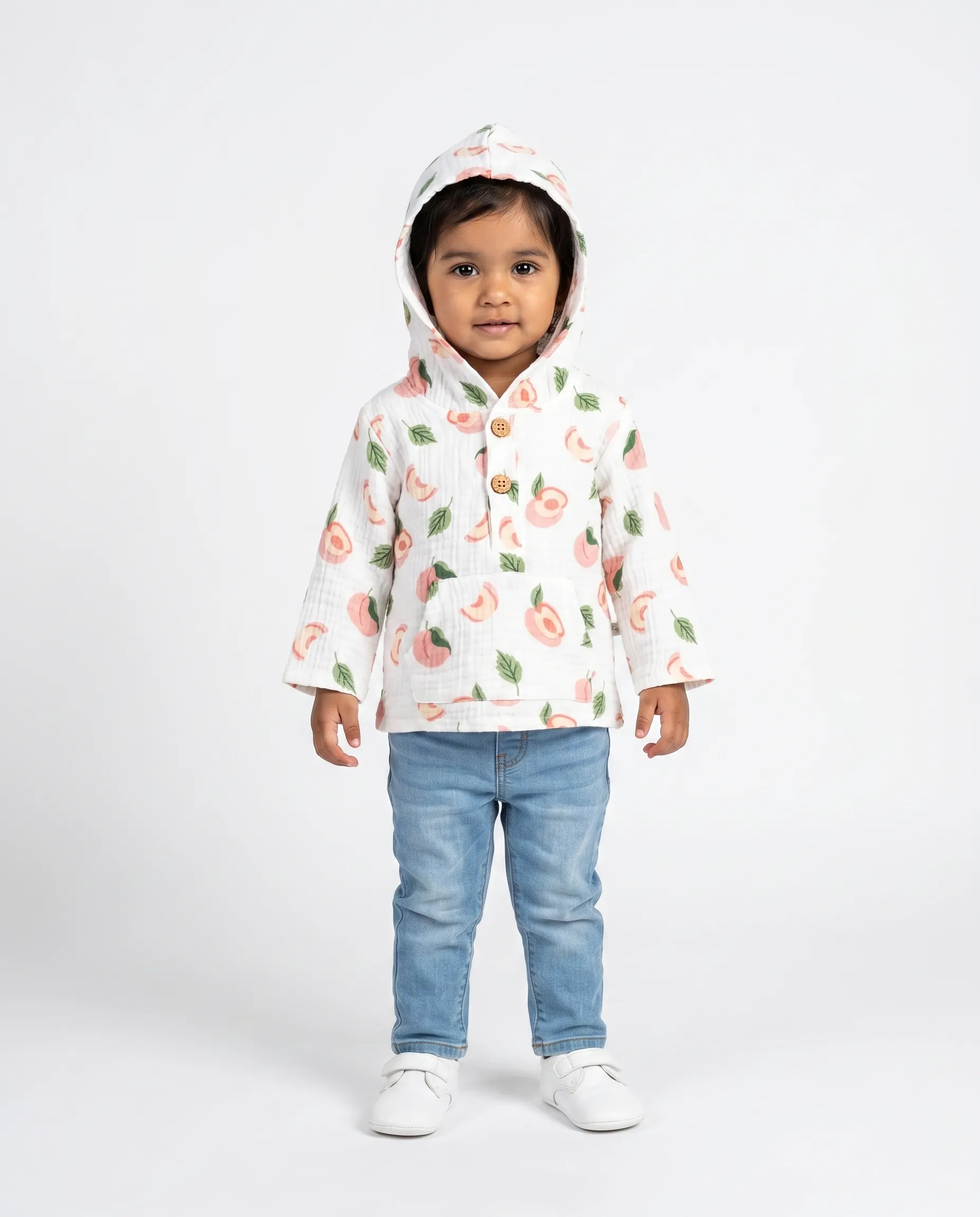 4 Layer Crinkled Muslin Full-Sleeve Hoodies