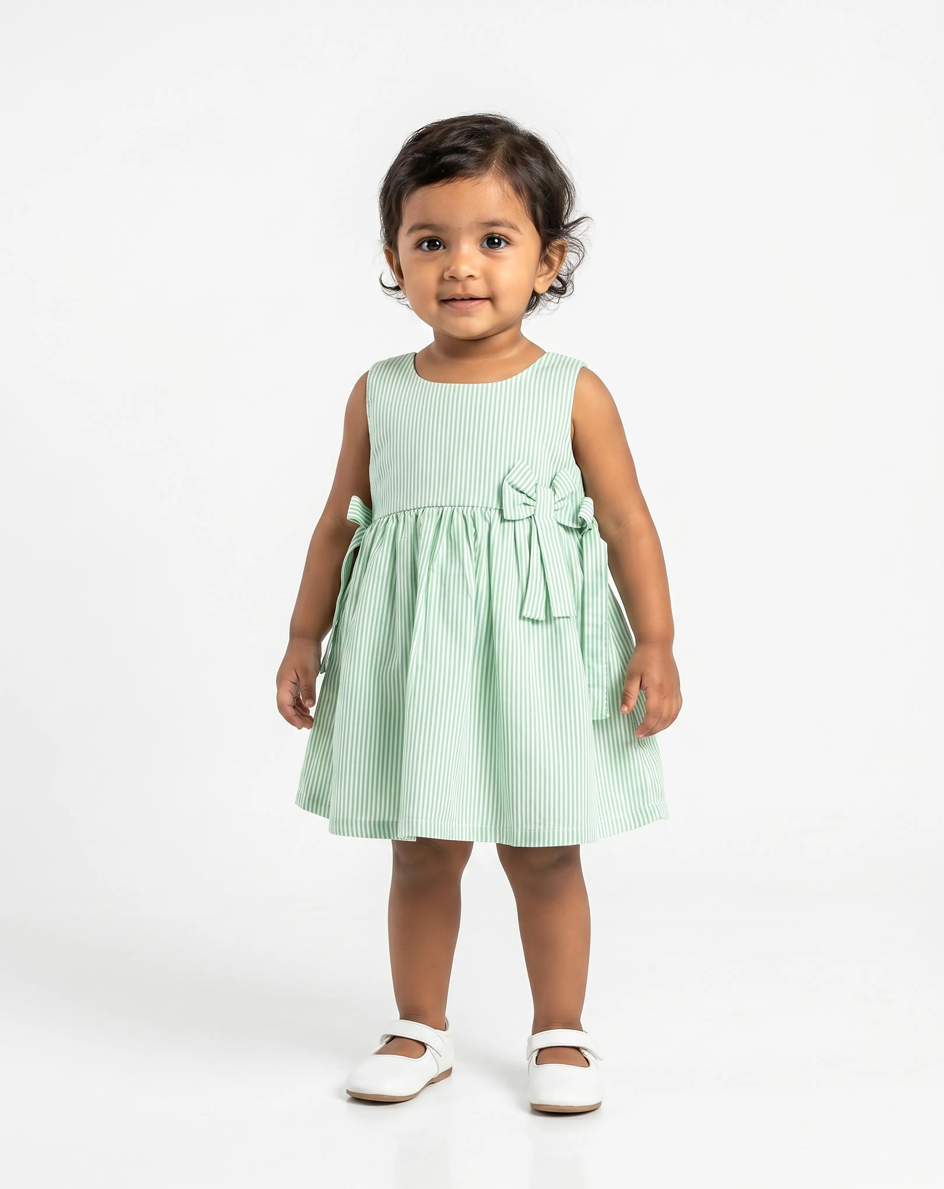 Muslin Frock   Zip Type Stripe