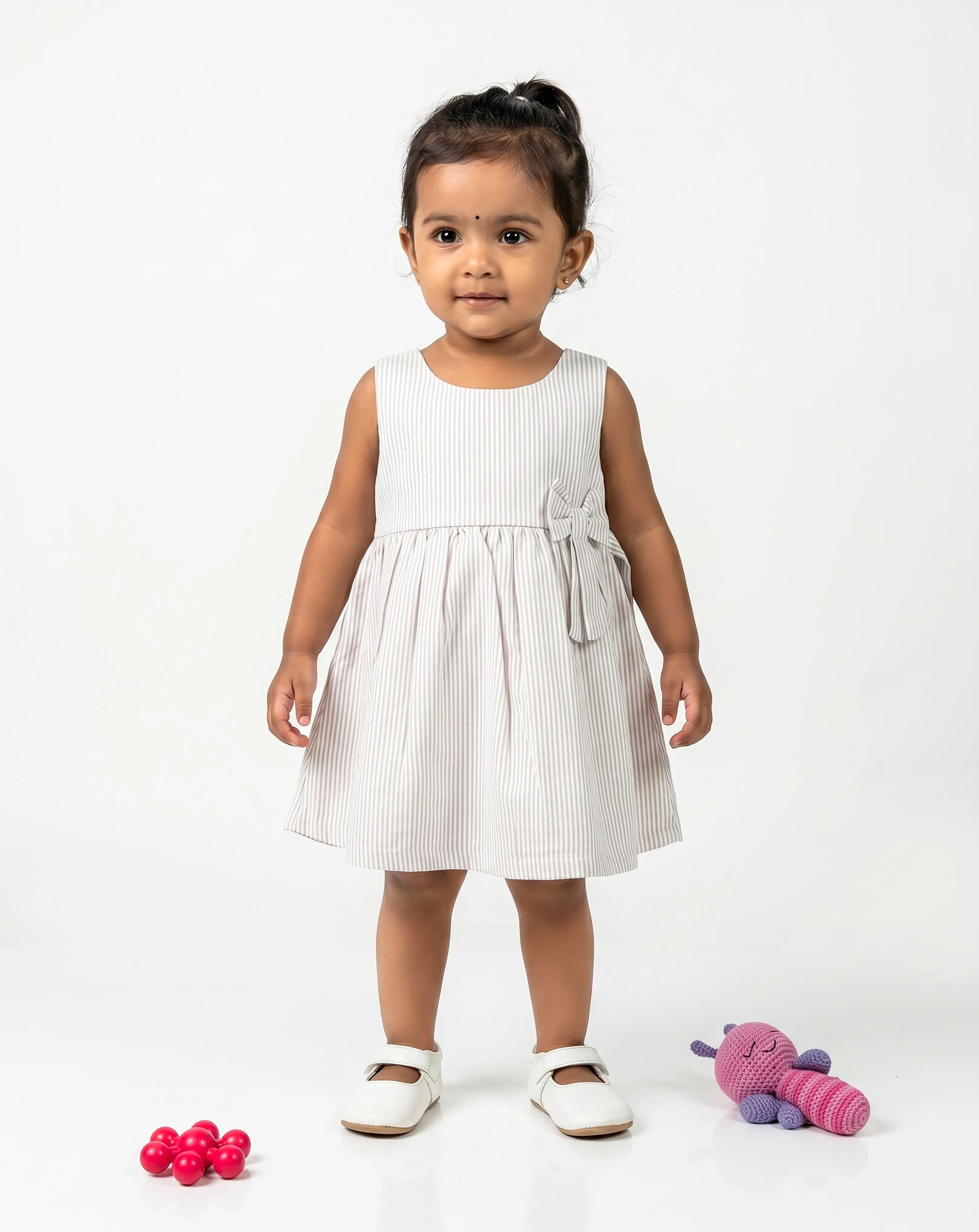 Muslin Frock   Zip Type Stripe