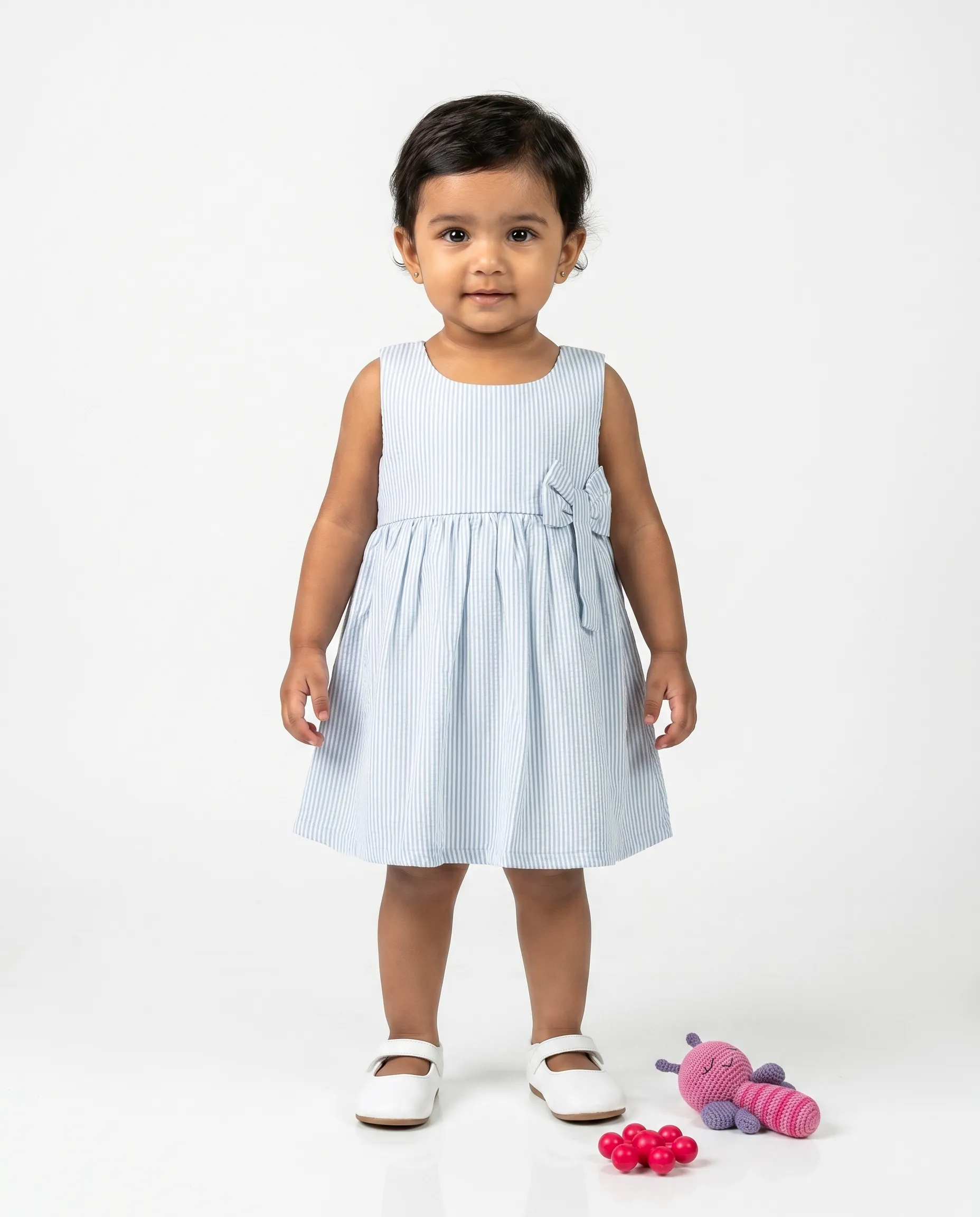 Muslin Frock   Zip Type Stripe