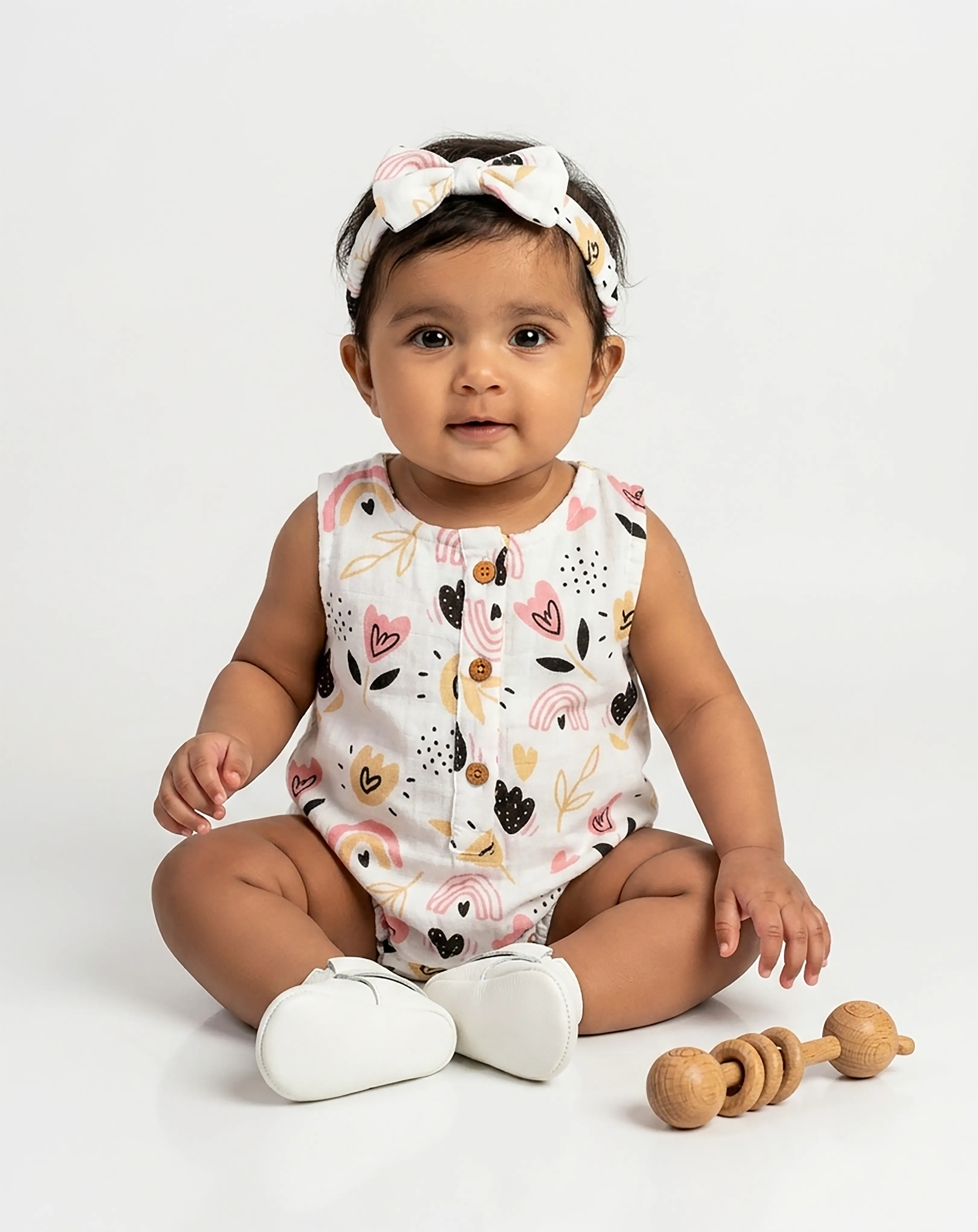 Muslin Onesies with Headband