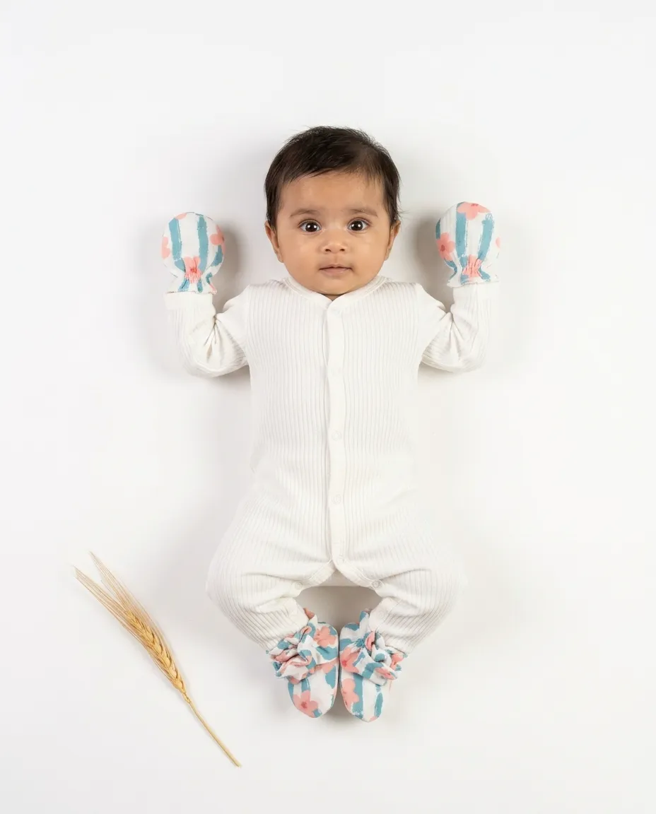 Crinkled Muslin Mitten & Booties