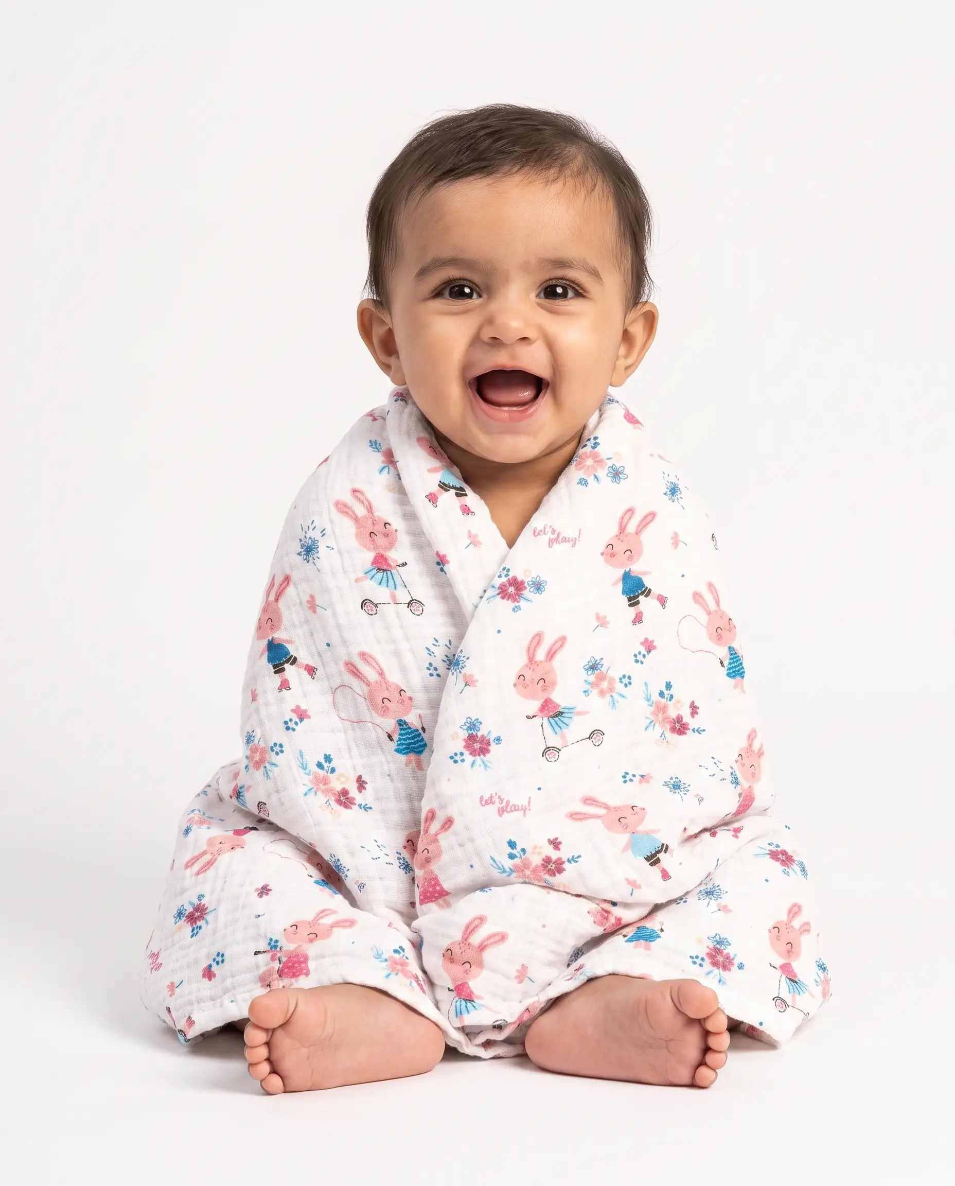 4 Layer Crinkled Muslin Ultra-Soft Breathable Blanket