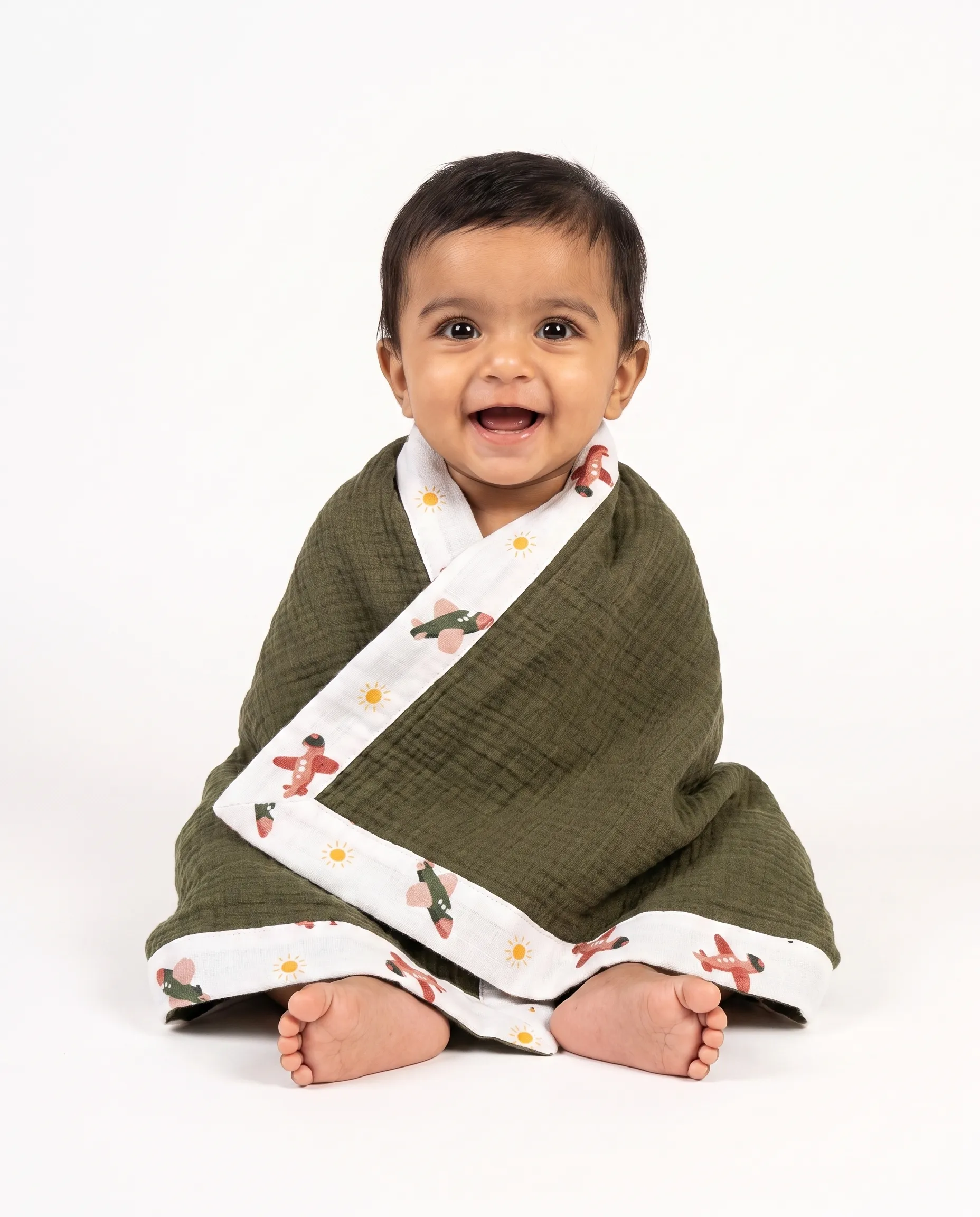 4 Layer Crinkled Muslin Ultra-Soft Breathable Blanket