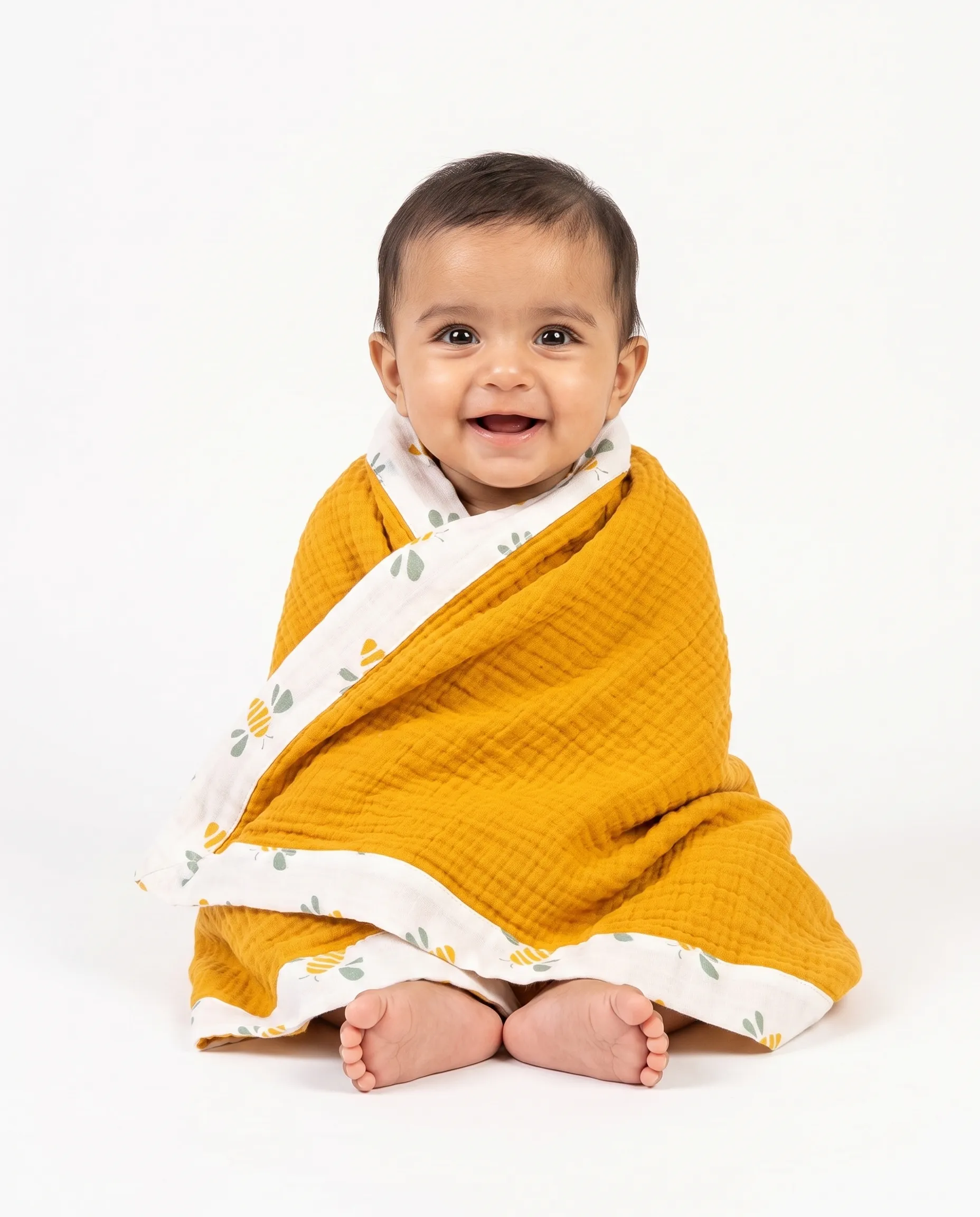 4 Layer Crinkled Muslin Ultra-Soft Breathable Blanket