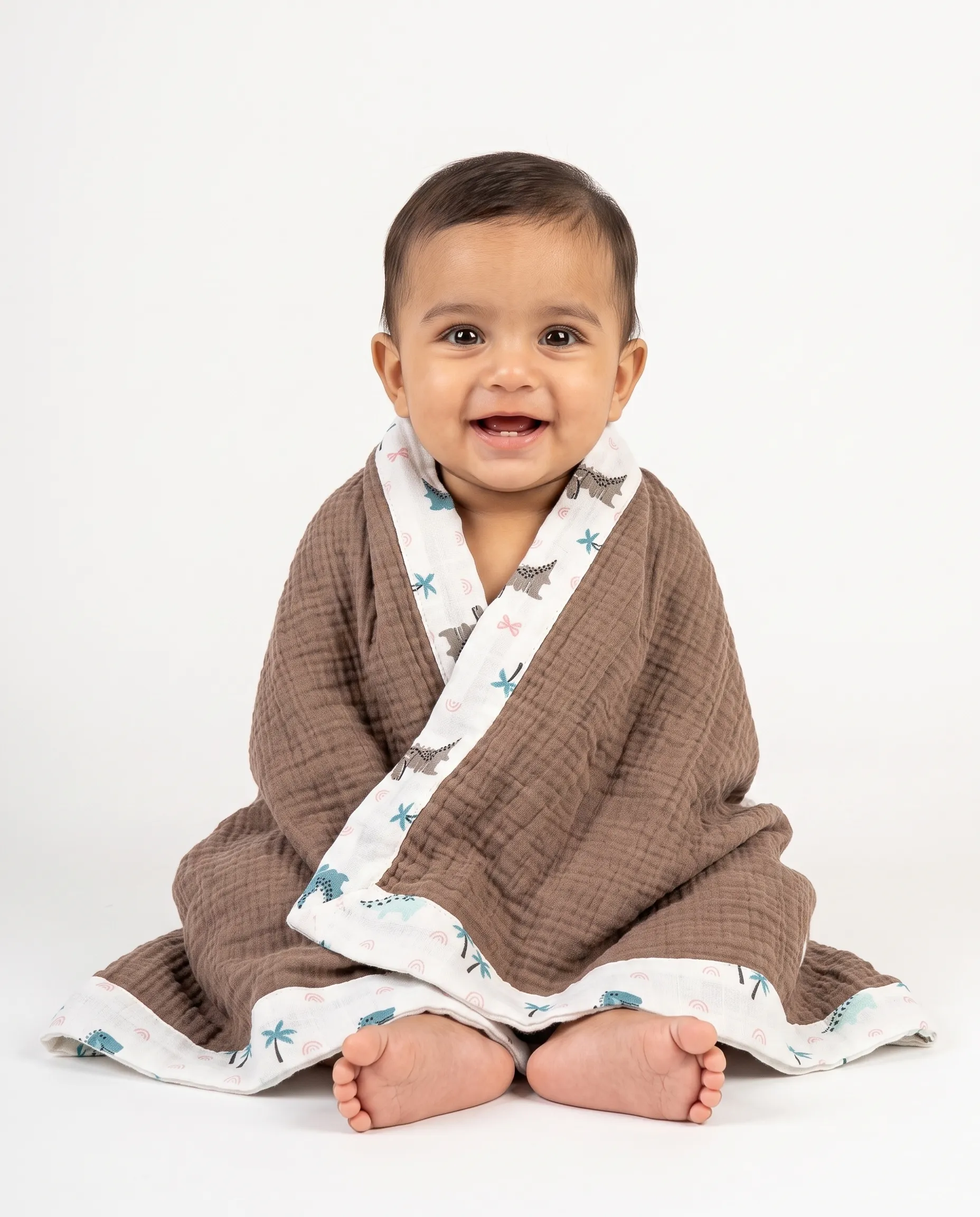4 Layer Crinkled Muslin Ultra-Soft Breathable Blanket