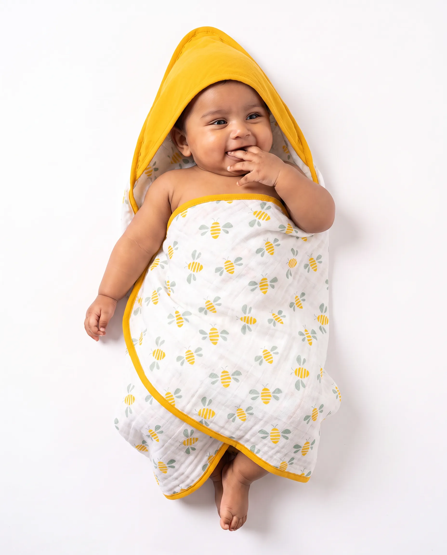 Crinkled Muslin Ultra-Soft Breathable Hooded Towel