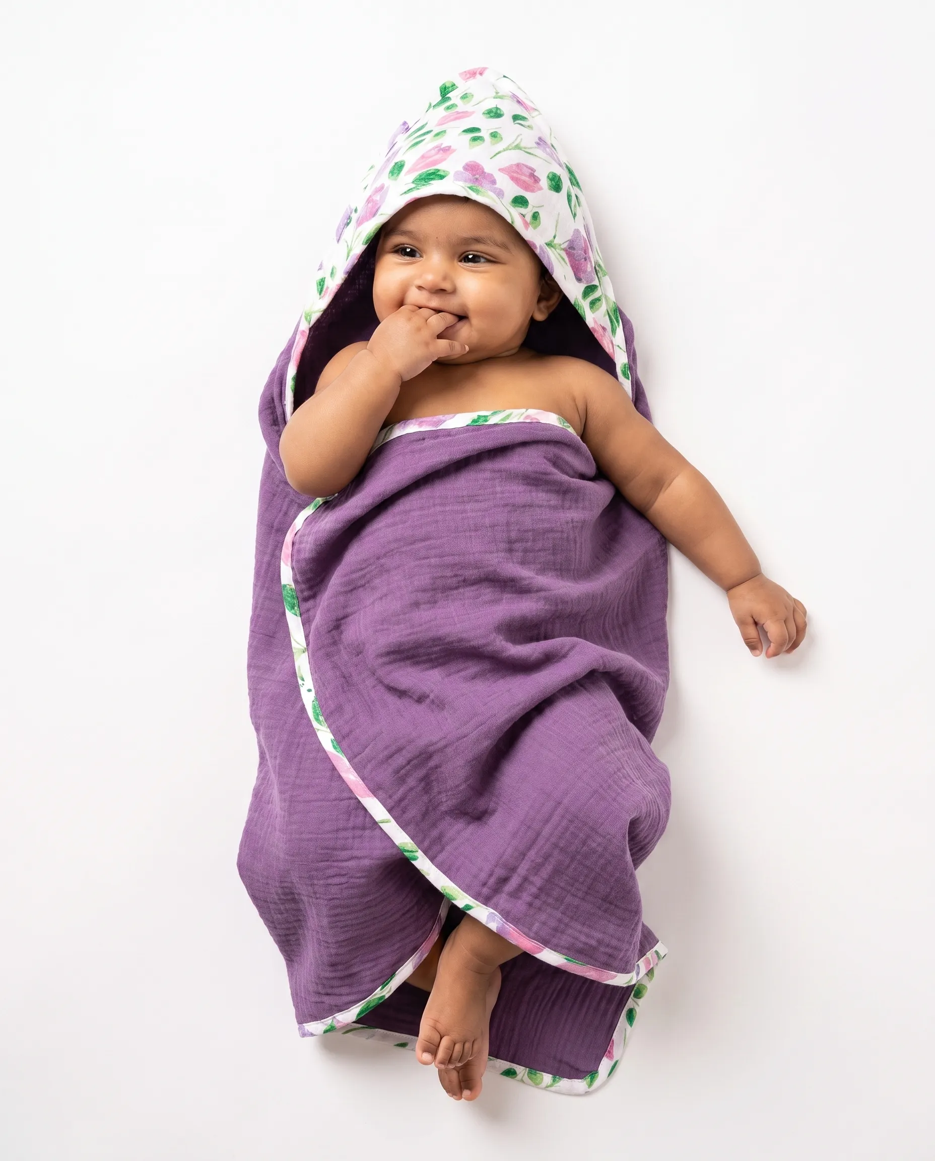 Crinkled Muslin Ultra-Soft Breathable Hooded Towel