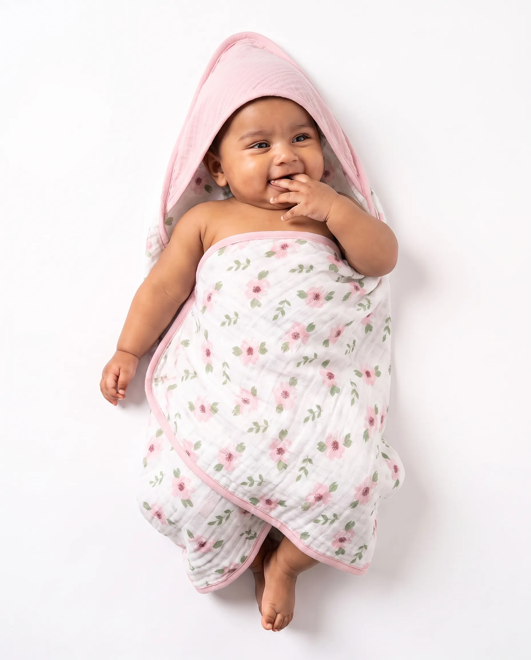 Crinkled Muslin Ultra-Soft Breathable Hooded Towel