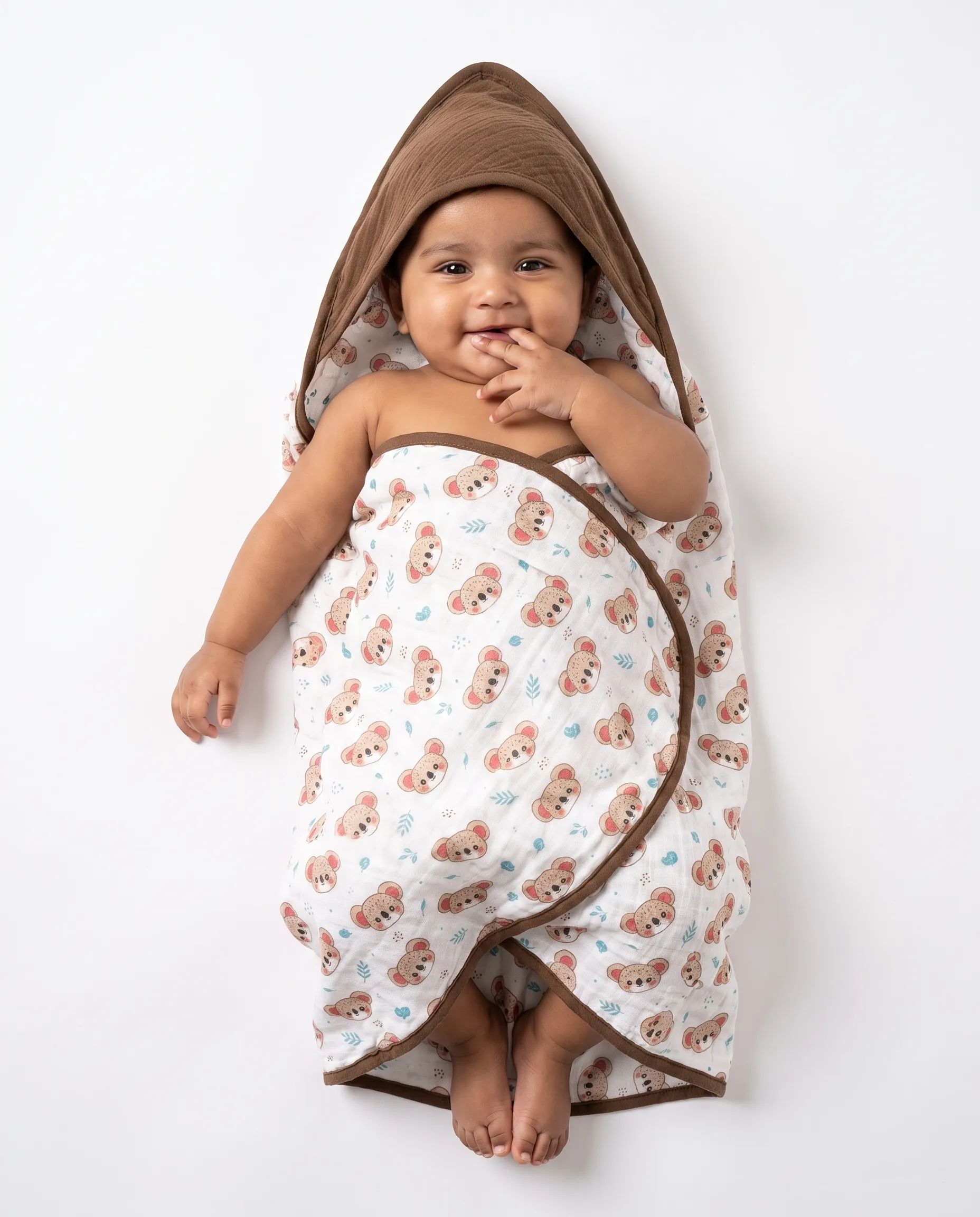 Crinkled Muslin Ultra-Soft Breathable Hooded Towel