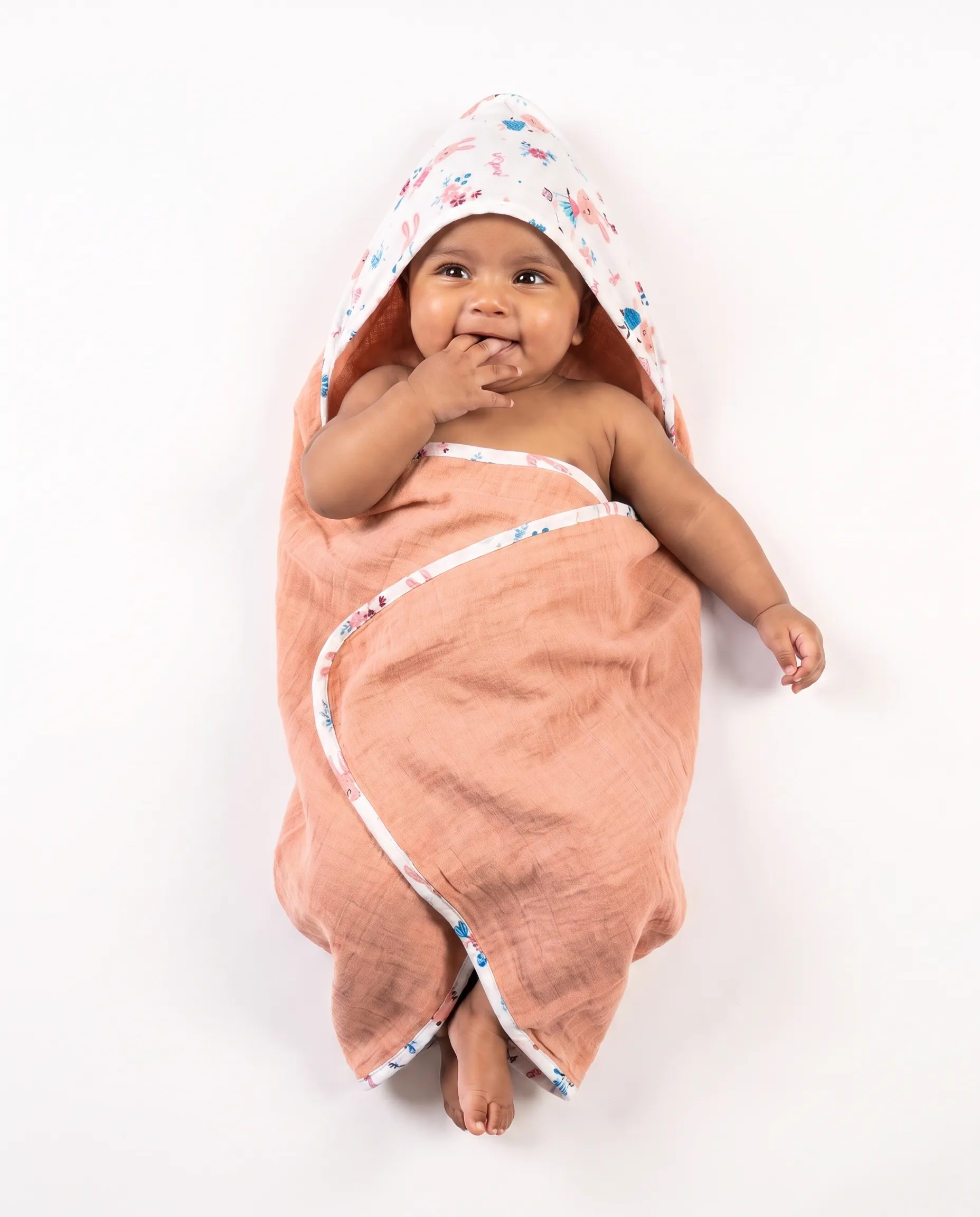 Crinkled Muslin Ultra-Soft Breathable Hooded Towel
