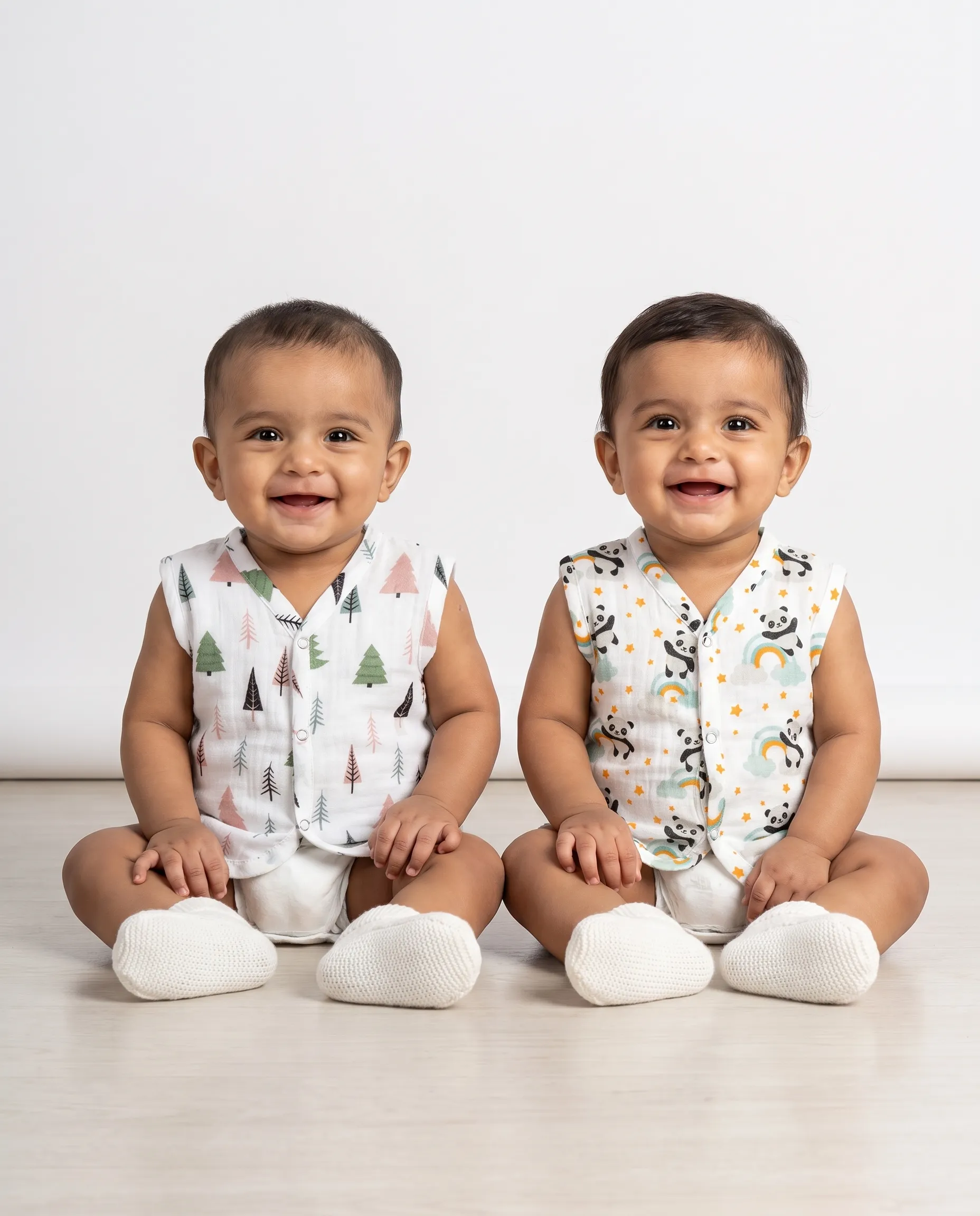 Jabla |Sleeveless |Round Neck | Lightweight Airy Gentle |100% Muslin Cotton | Premium Crinkled Muslin Cotton