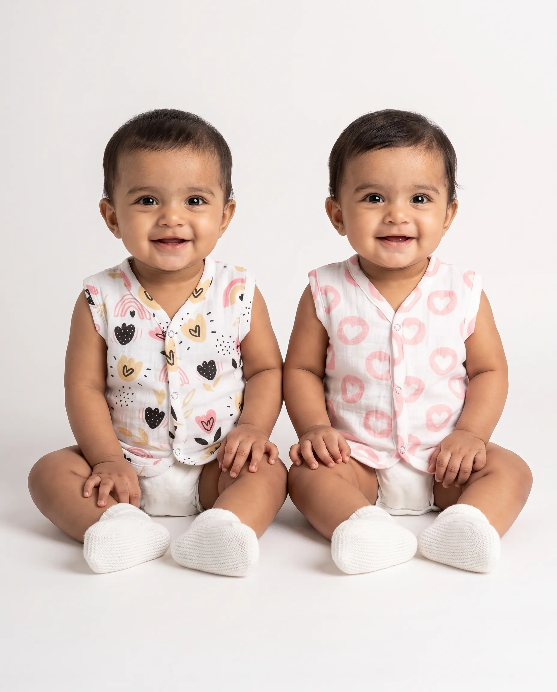 Jabla |Sleeveless |Round Neck | Lightweight Airy Gentle |100% Muslin Cotton | Premium Crinkled Muslin Cotton