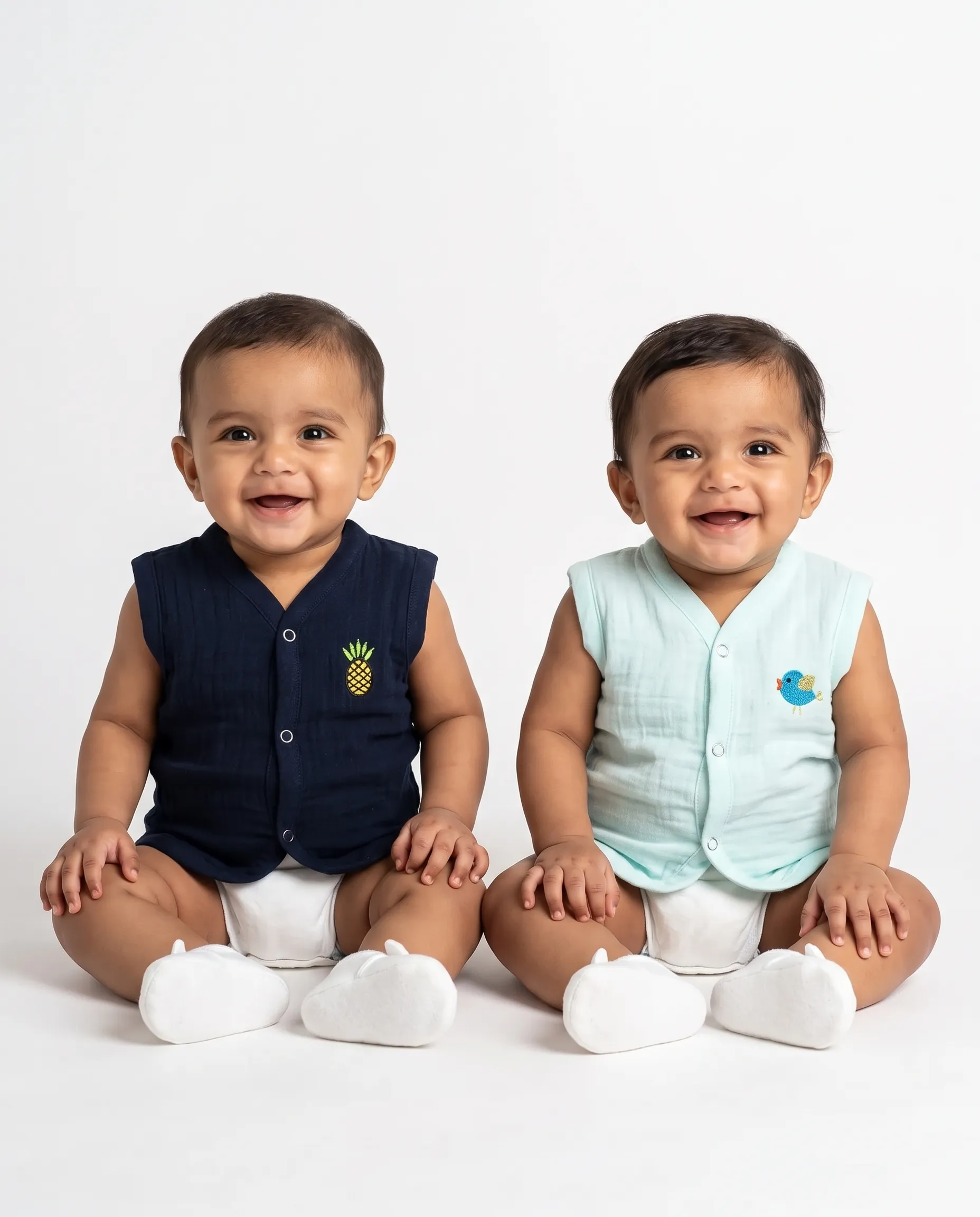 Jabla |Sleeveless |Round Neck | Lightweight Airy Gentle |100% Muslin Cotton | Premium Crinkled Muslin Cotton