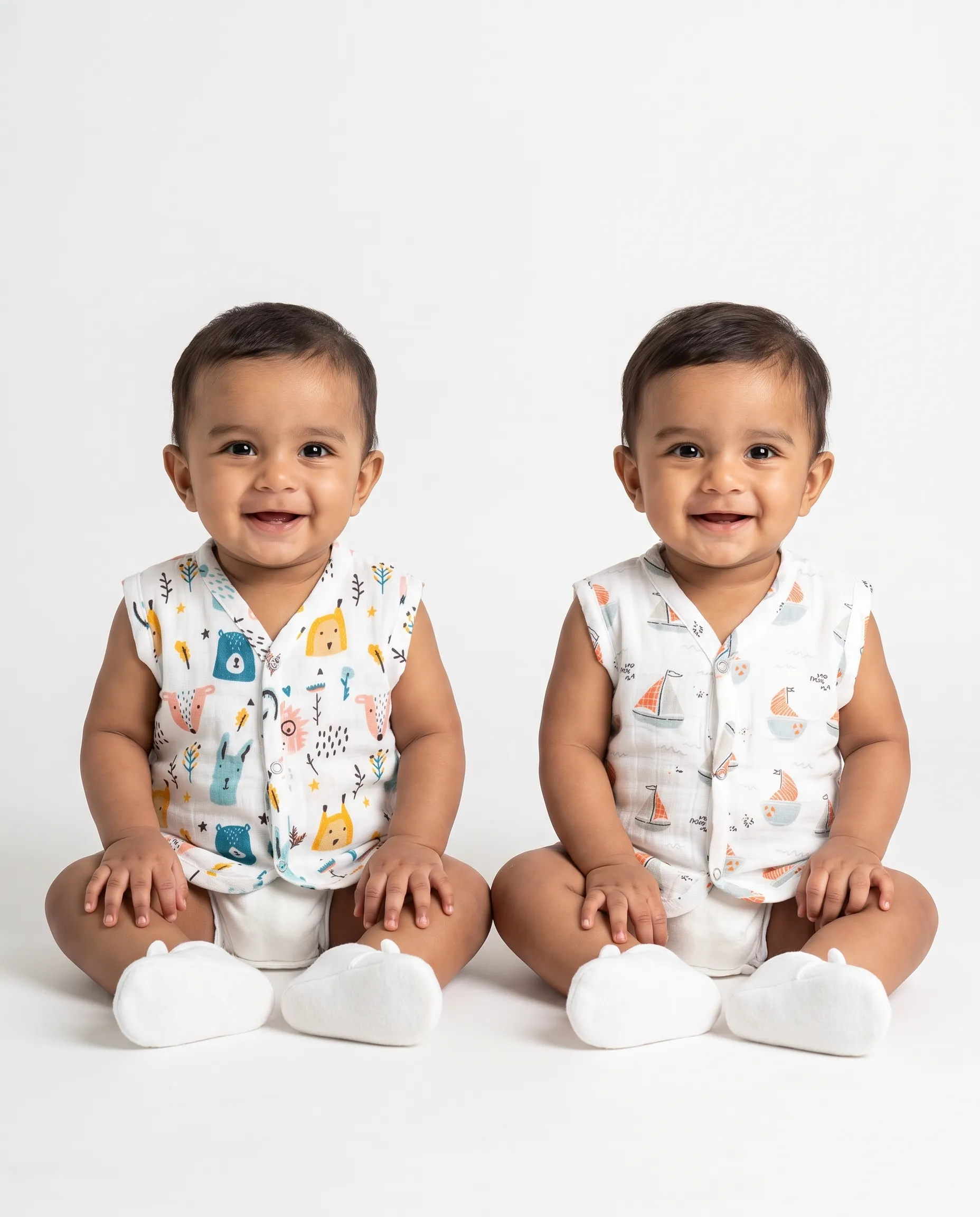 Jabla |Sleeveless |Round Neck | Lightweight Airy Gentle |100% Muslin Cotton | Premium Crinkled Muslin Cotton